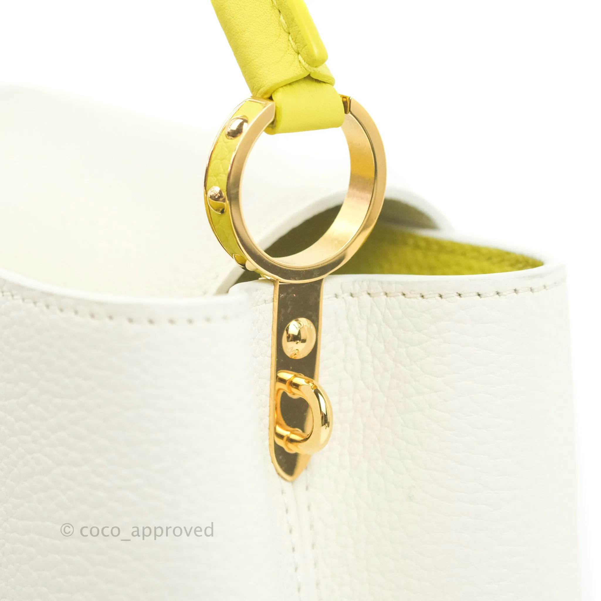 Louis Vuitton Taurillon Capucines BB Snow / Cedrat