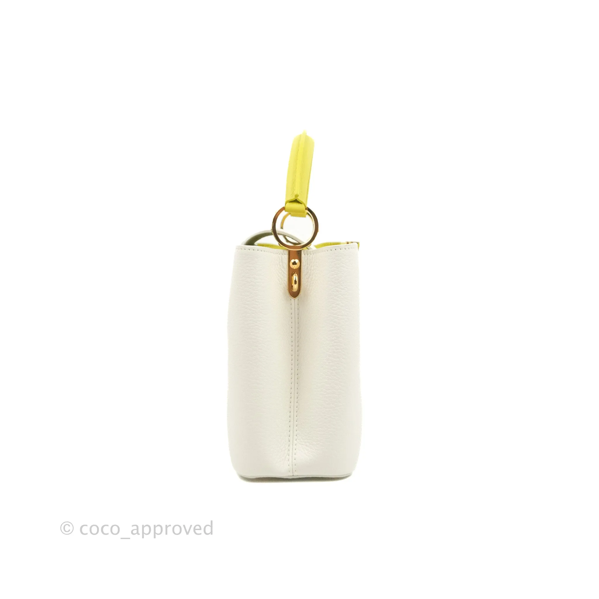 Louis Vuitton Taurillon Capucines BB Snow / Cedrat