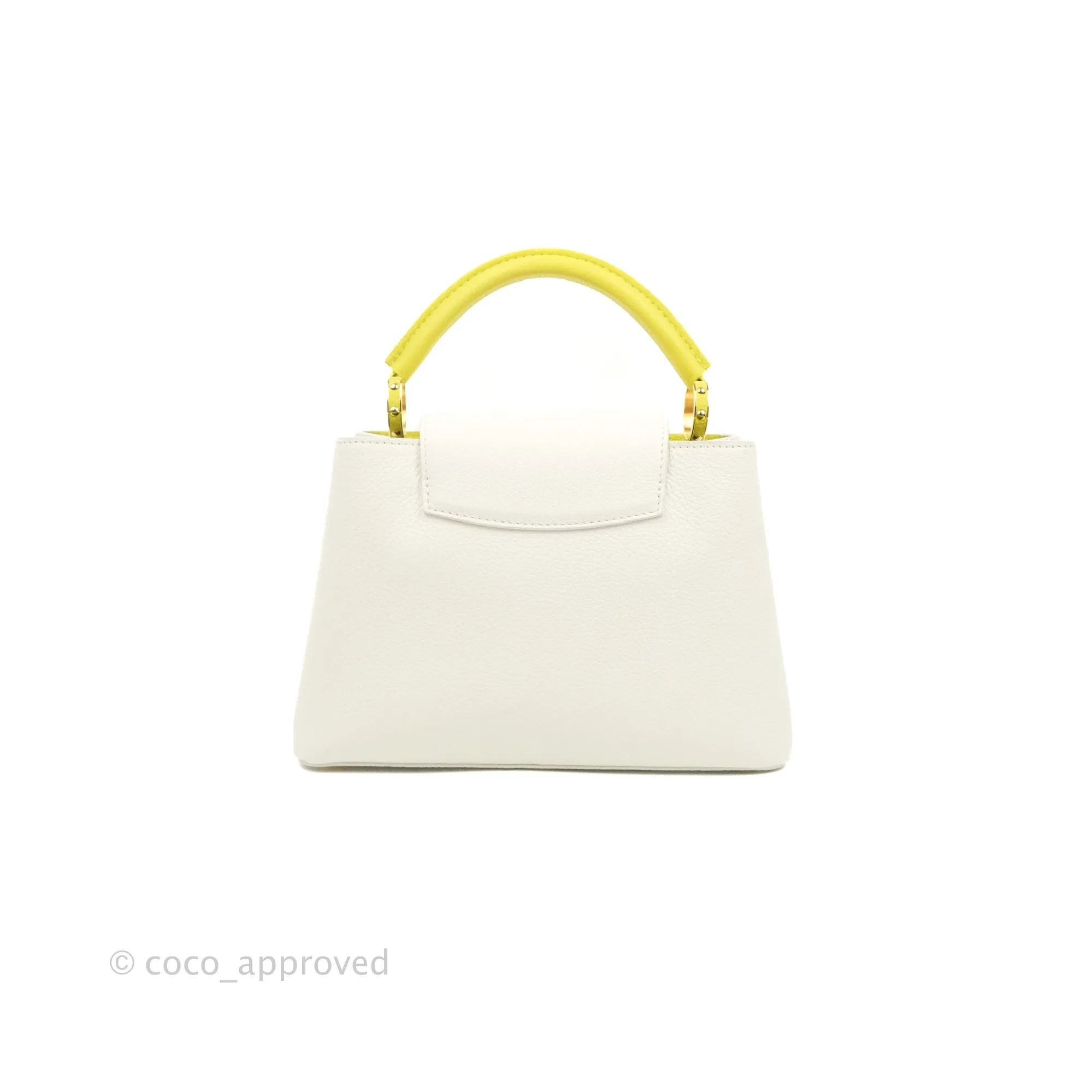 Louis Vuitton Taurillon Capucines BB Snow / Cedrat