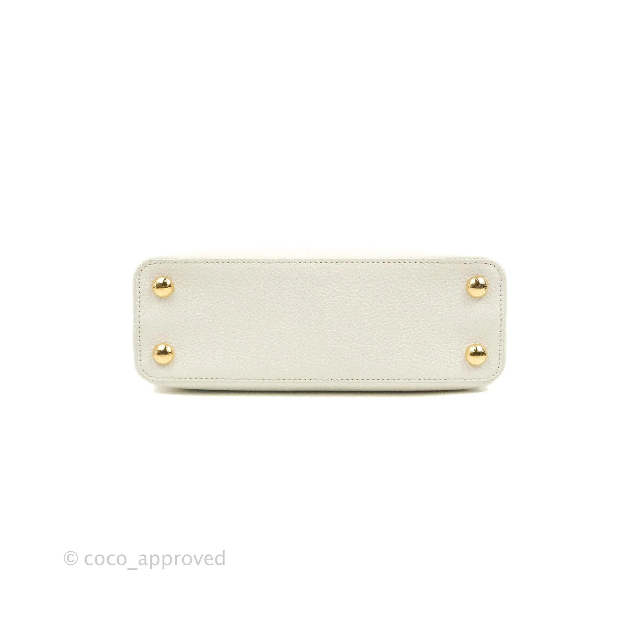 Louis Vuitton Taurillon Capucines BB Snow / Cedrat