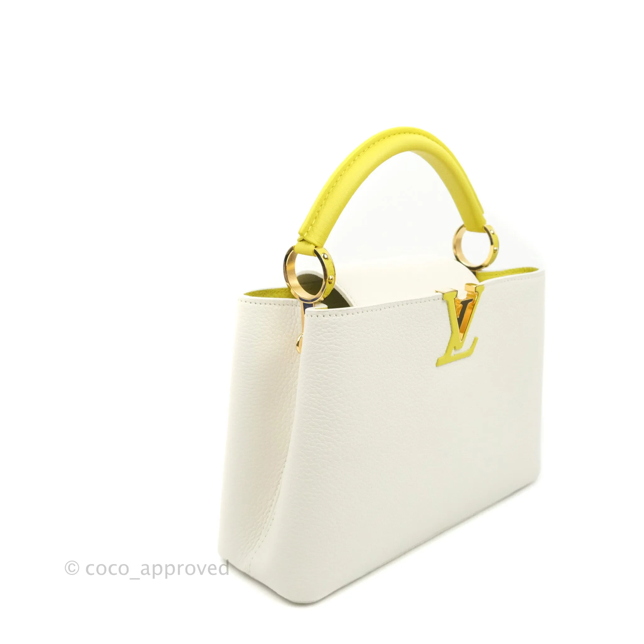Louis Vuitton Taurillon Capucines BB Snow / Cedrat