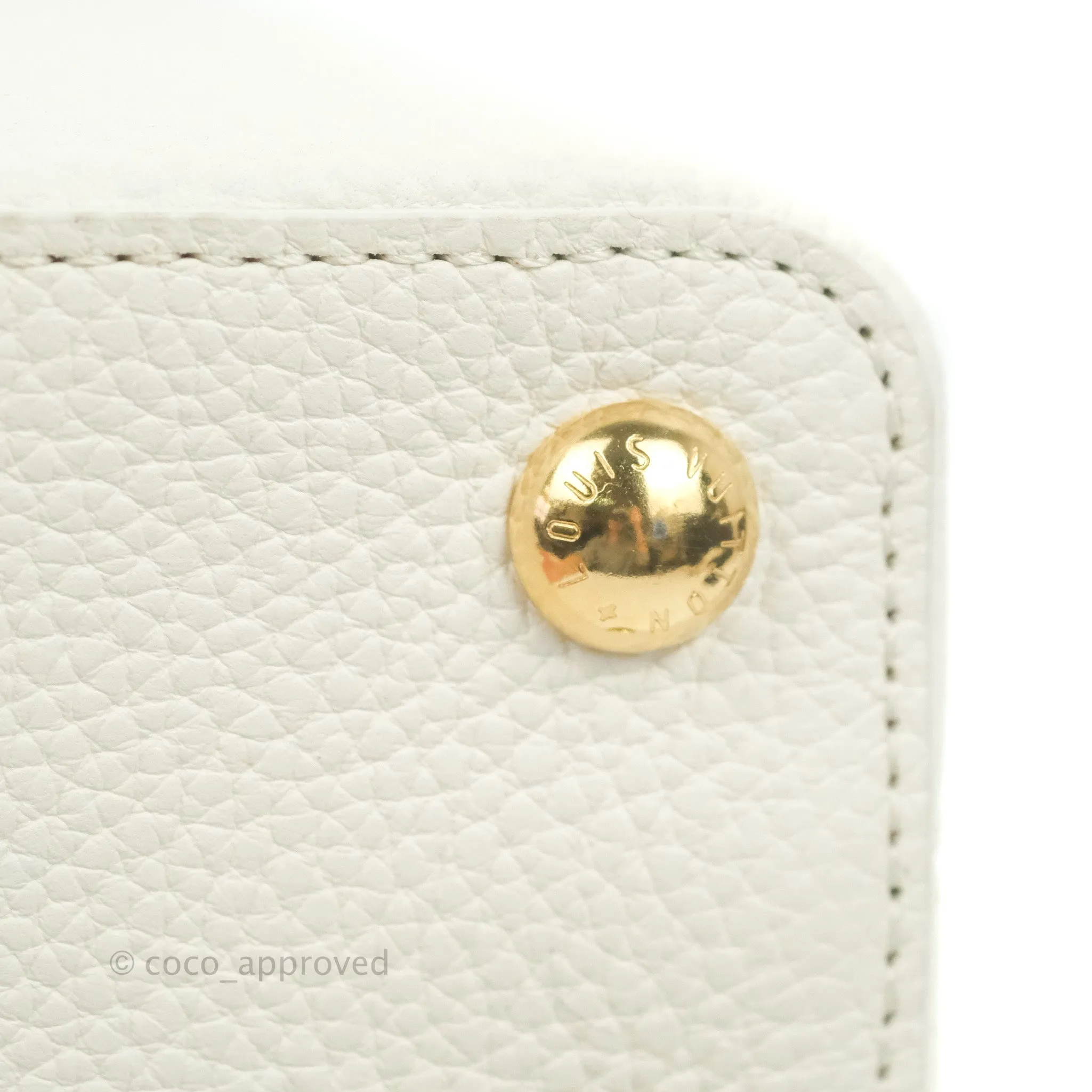 Louis Vuitton Taurillon Capucines BB Snow / Cedrat