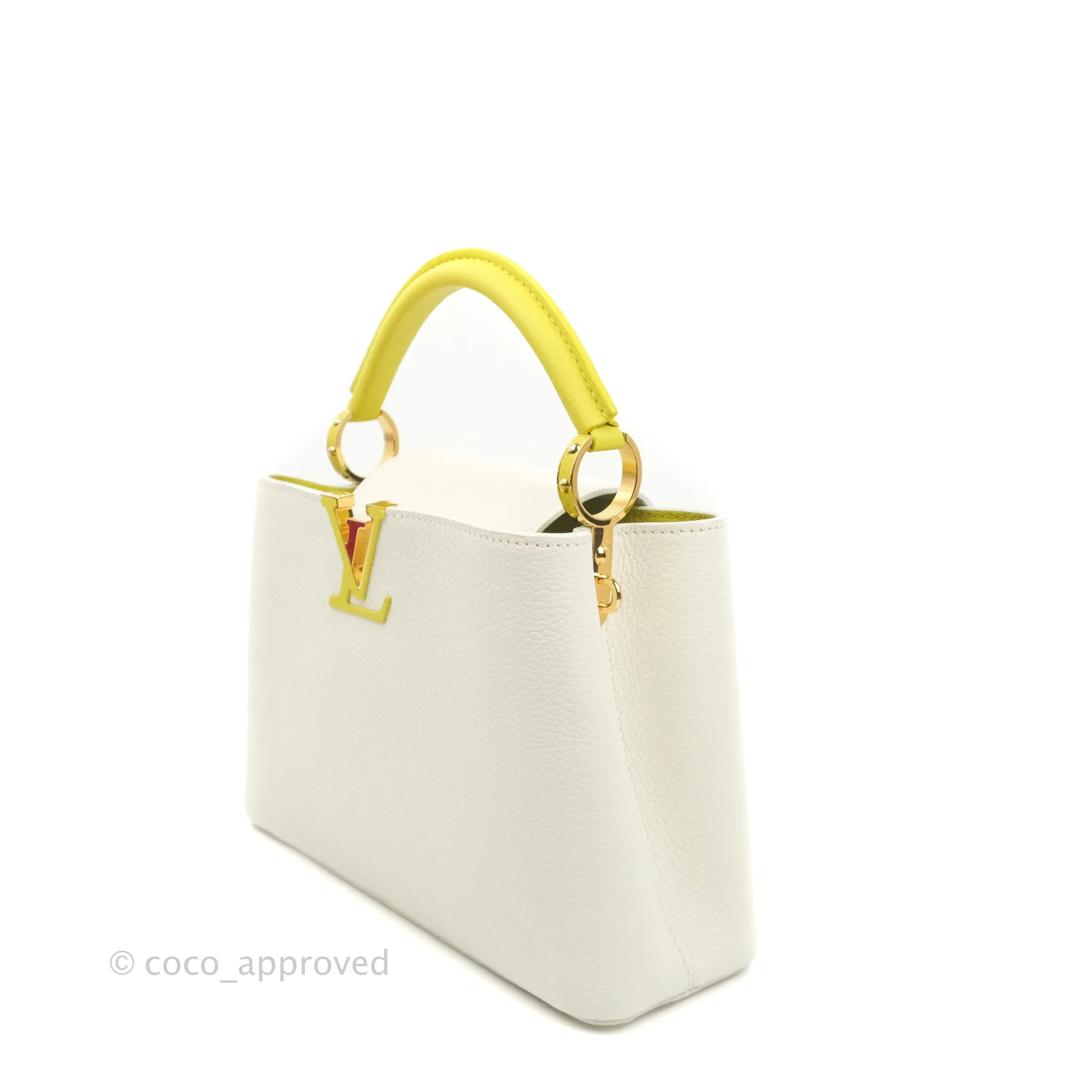 Louis Vuitton Taurillon Capucines BB Snow / Cedrat
