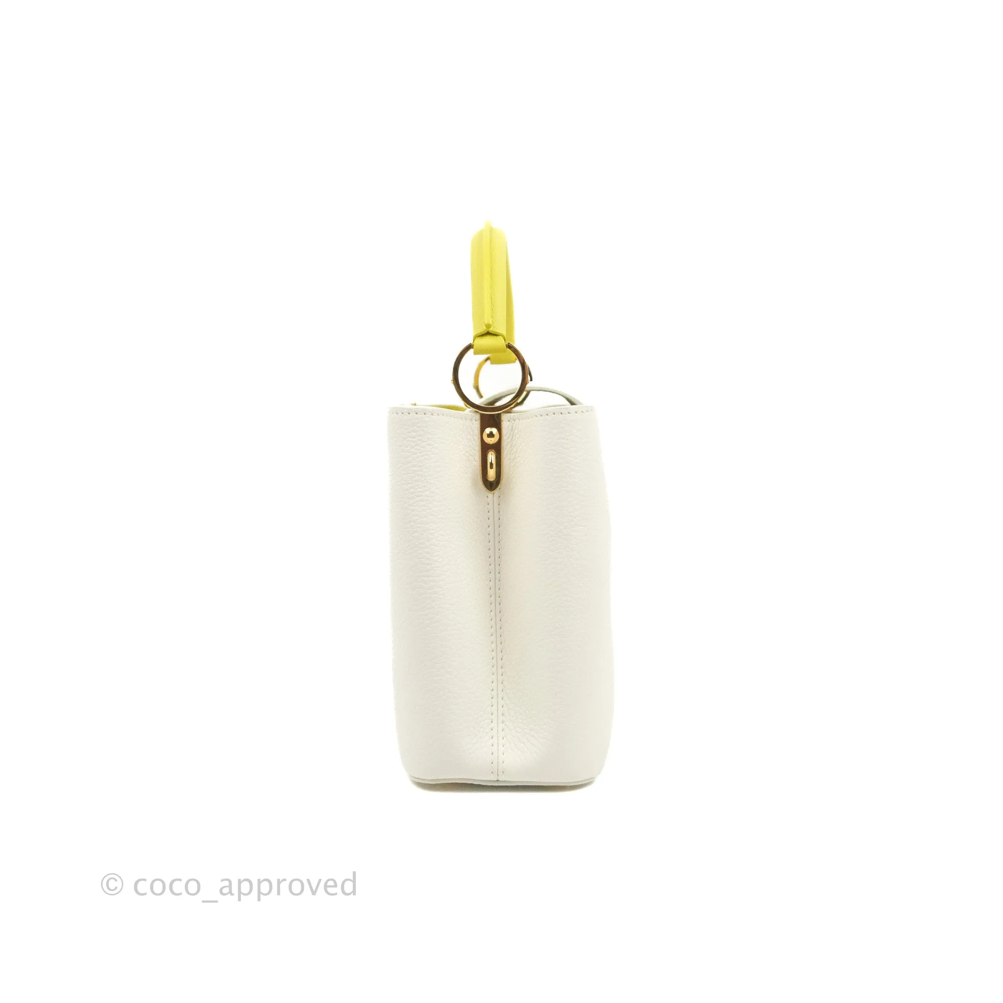Louis Vuitton Taurillon Capucines BB Snow / Cedrat