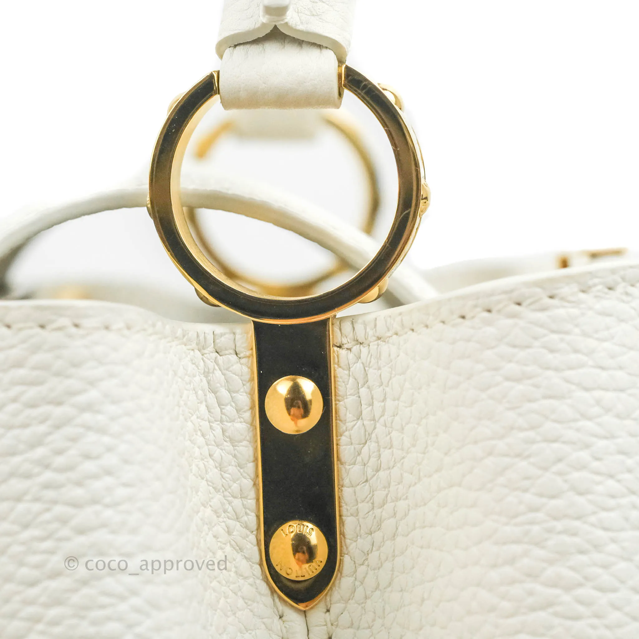 Louis Vuitton Taurillon Capucines BB Snow