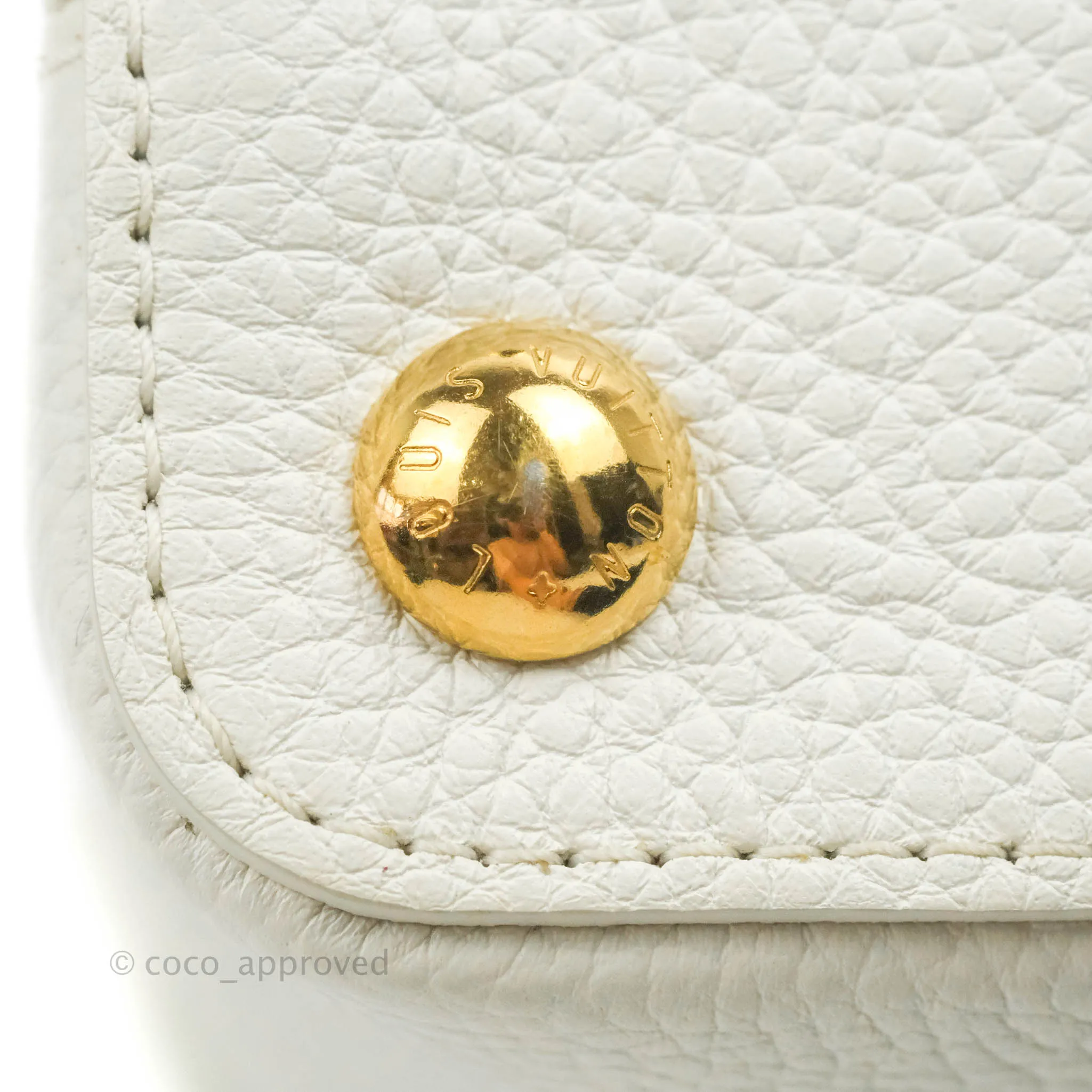 Louis Vuitton Taurillon Capucines BB Snow