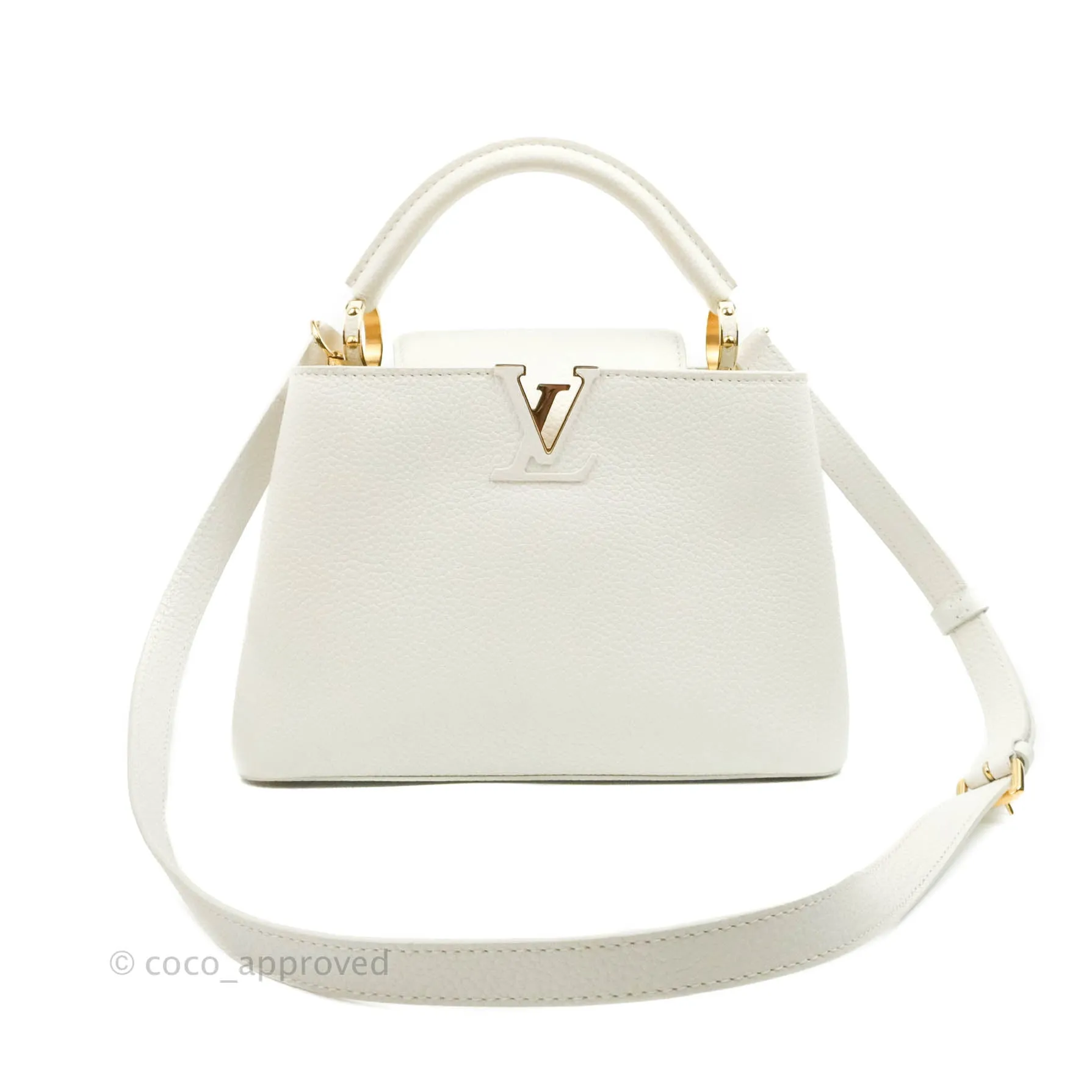 Louis Vuitton Taurillon Capucines BB Snow