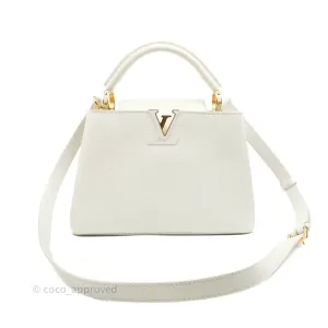 Louis Vuitton Taurillon Capucines BB Snow
