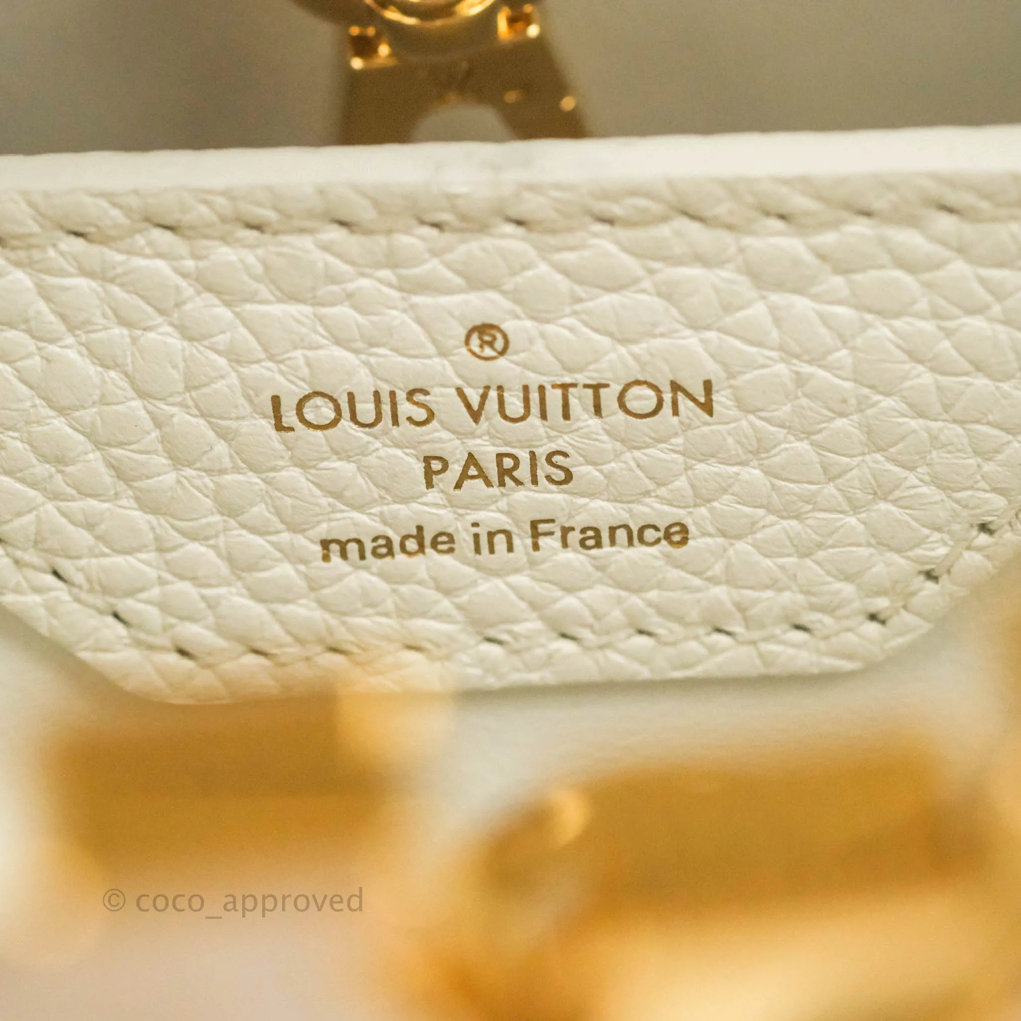 Louis Vuitton Taurillon Capucines BB Snow