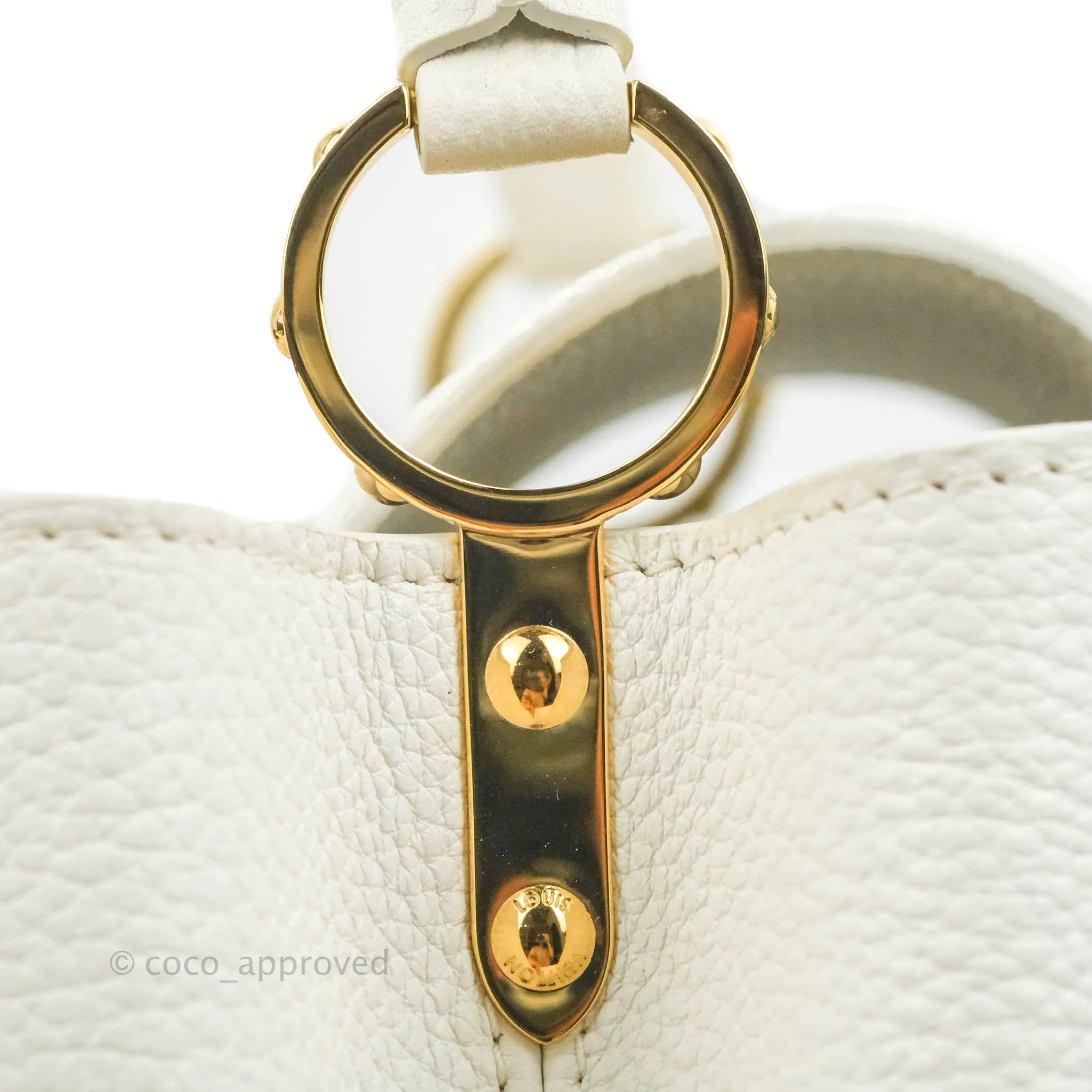 Louis Vuitton Taurillon Capucines BB Snow