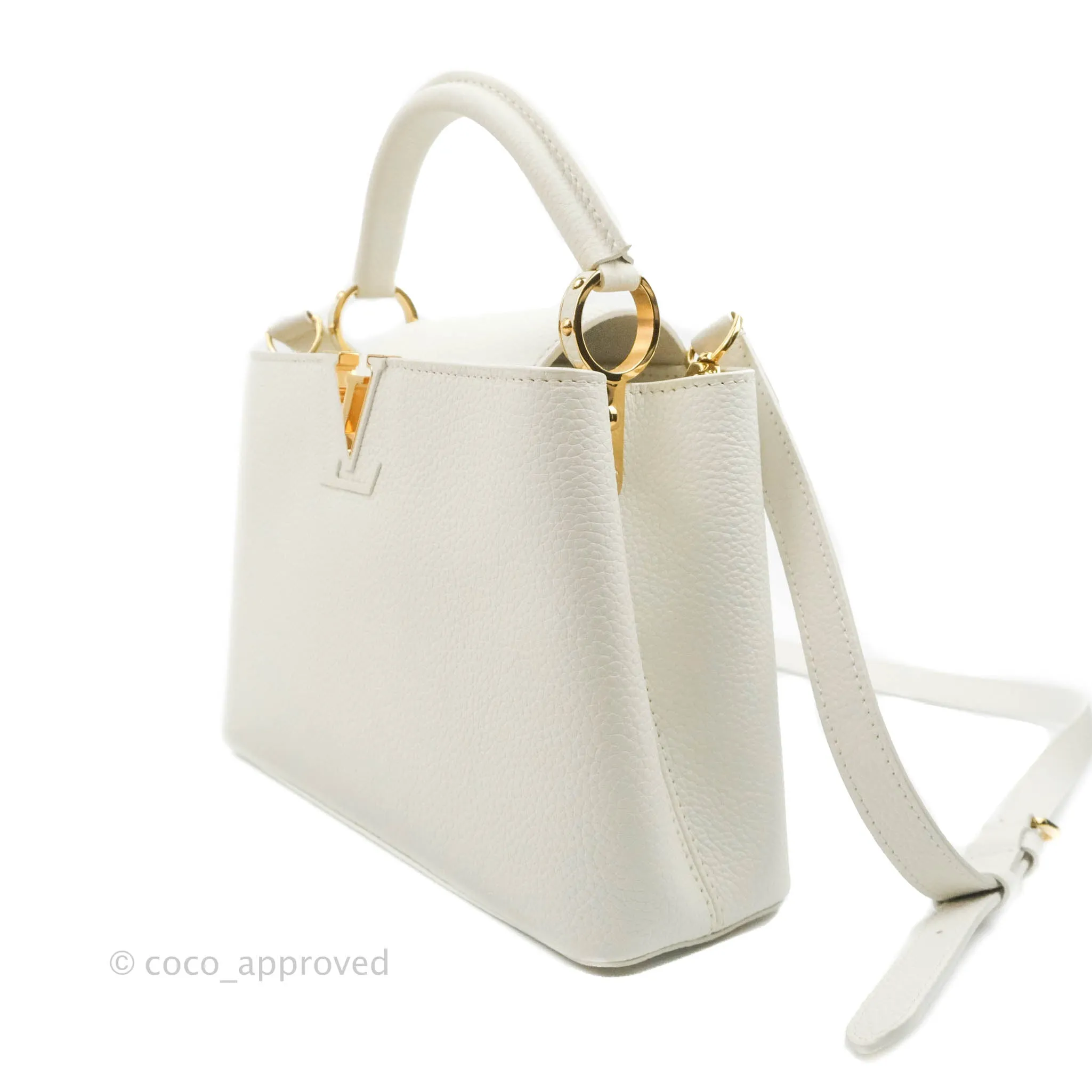 Louis Vuitton Taurillon Capucines BB Snow