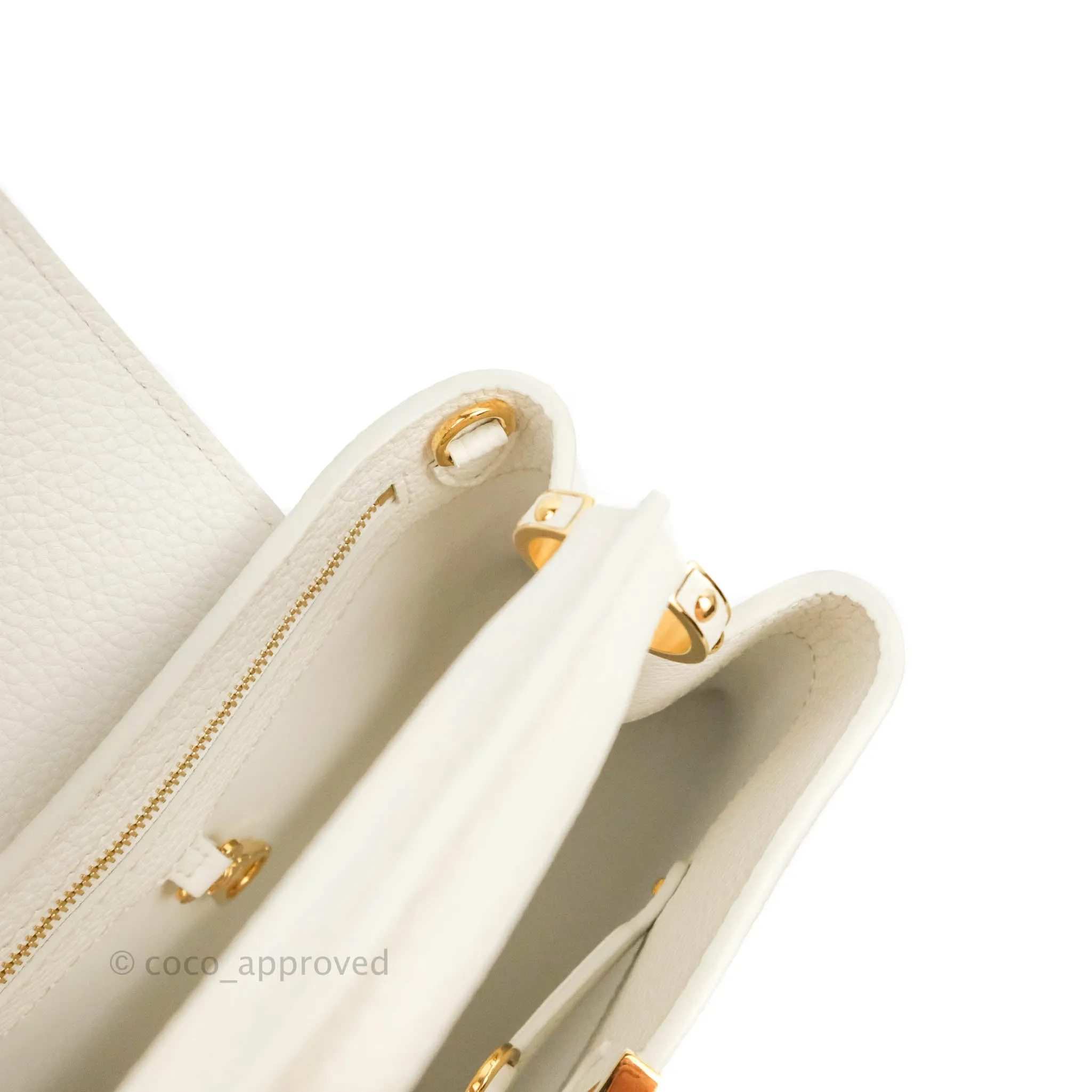 Louis Vuitton Taurillon Capucines BB Snow