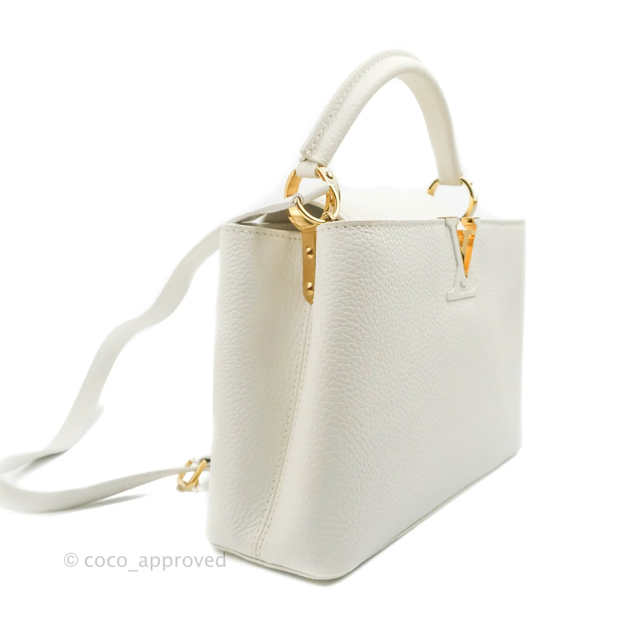 Louis Vuitton Taurillon Capucines BB Snow