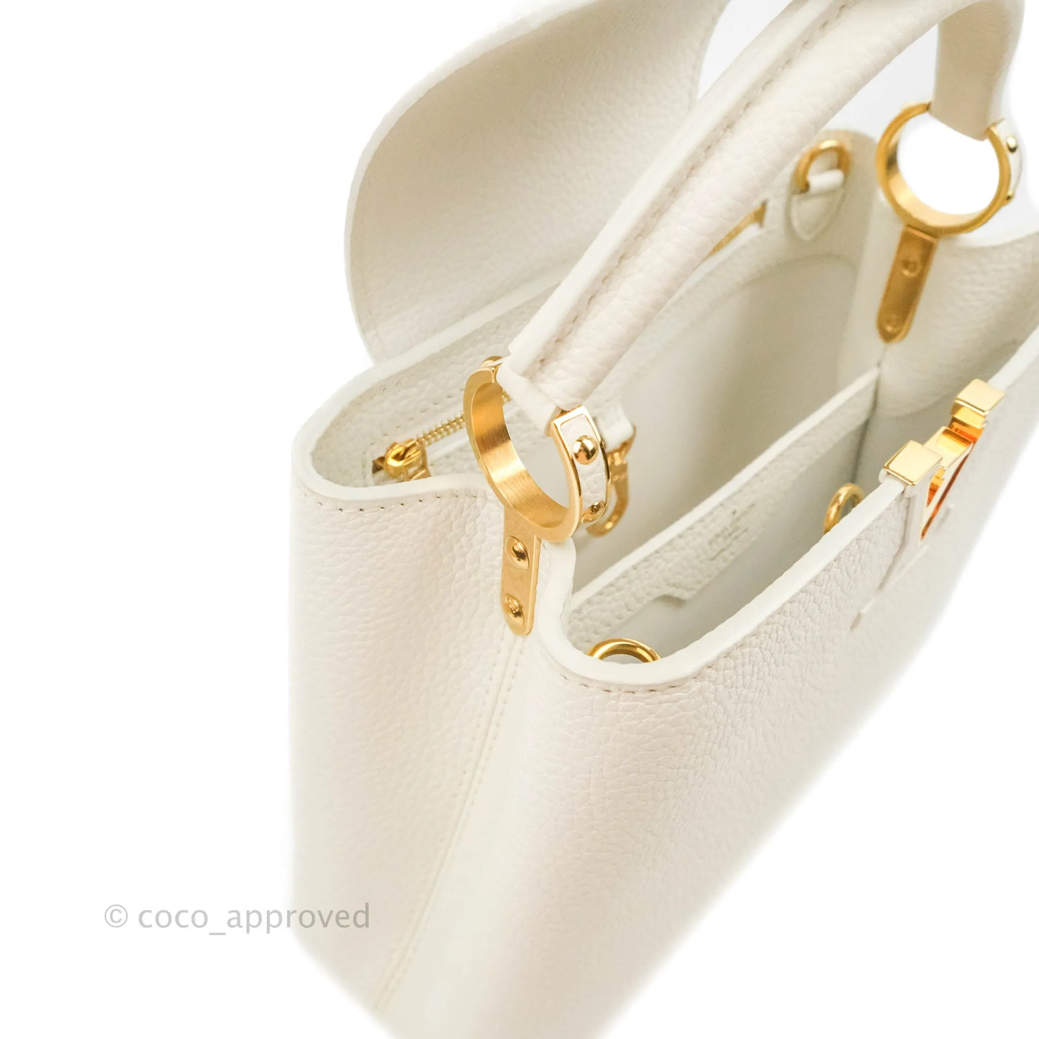 Louis Vuitton Taurillon Capucines BB Snow