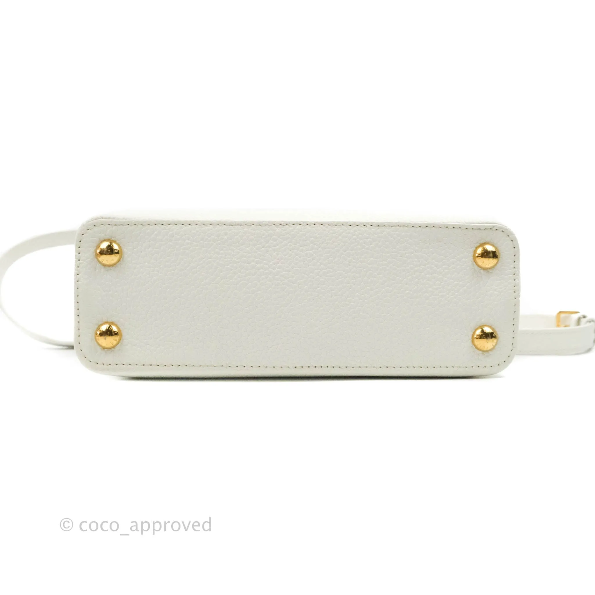 Louis Vuitton Taurillon Capucines BB Snow