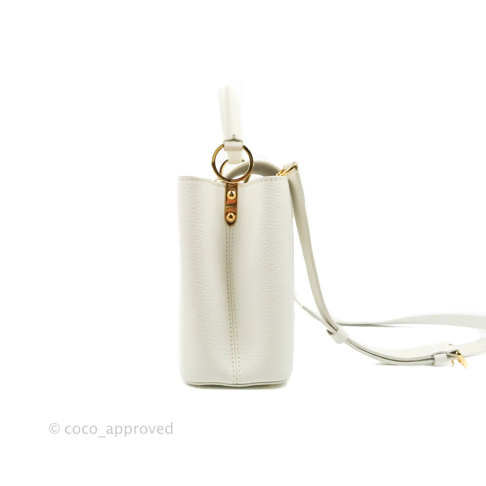 Louis Vuitton Taurillon Capucines BB Snow