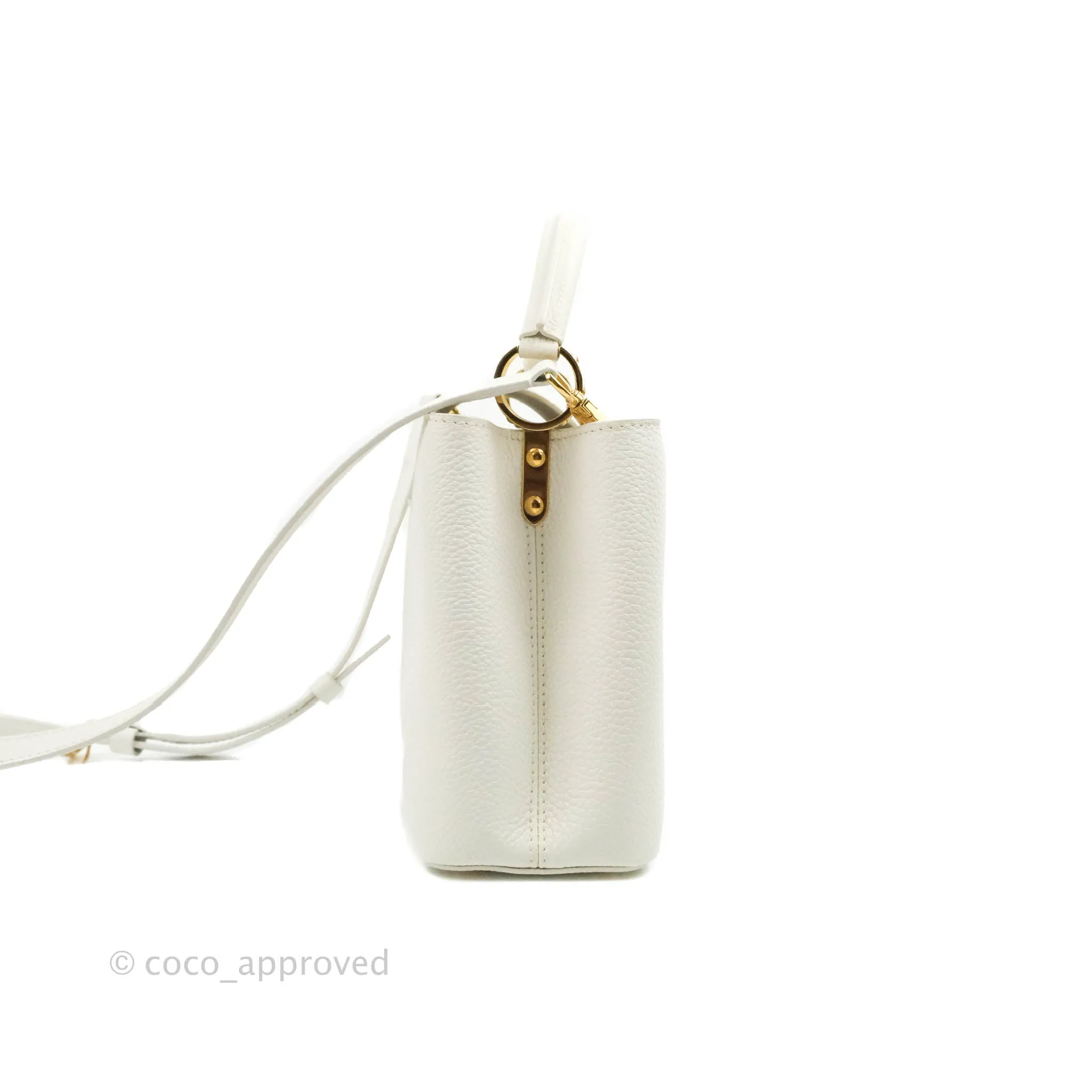 Louis Vuitton Taurillon Capucines BB Snow