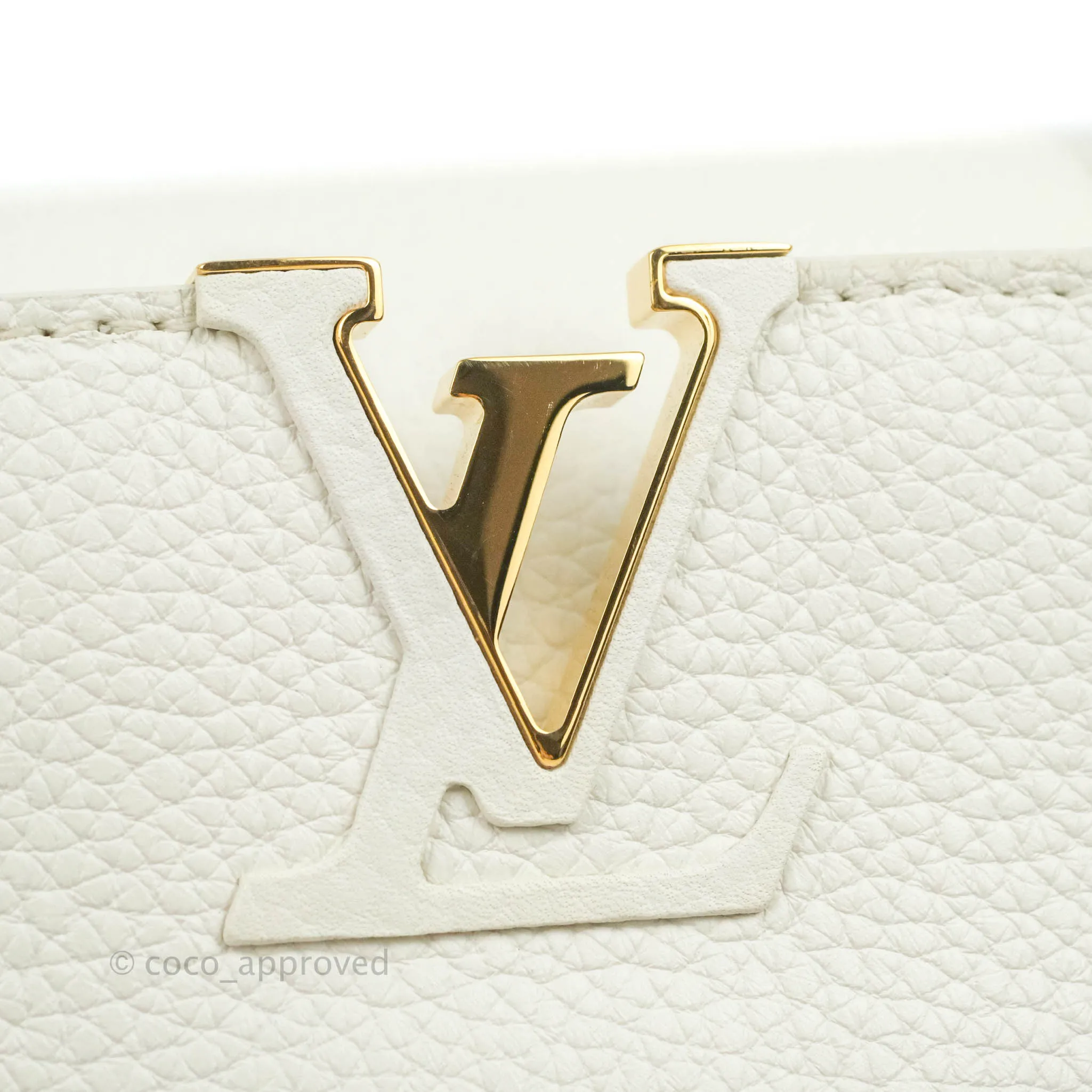 Louis Vuitton Taurillon Capucines BB Snow