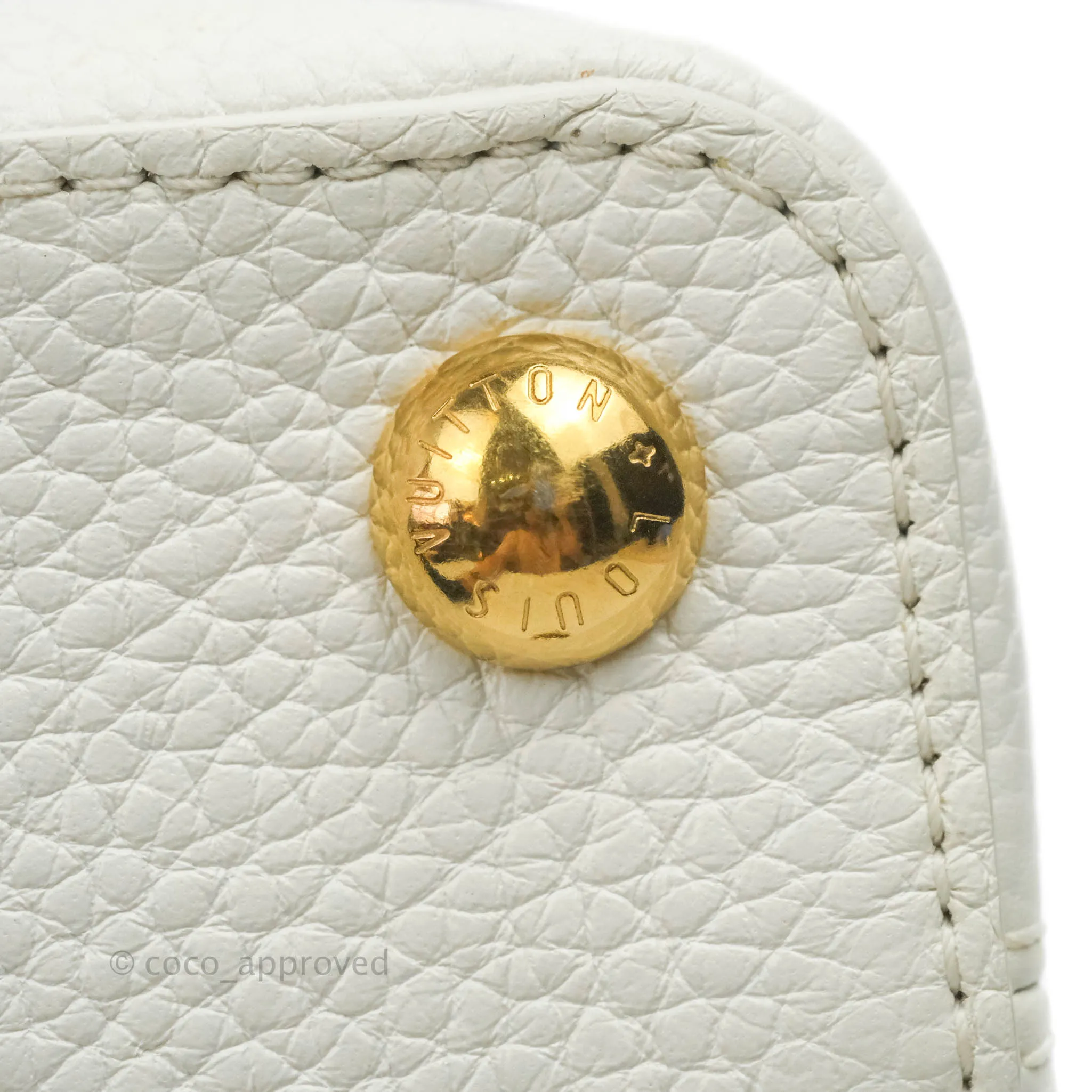 Louis Vuitton Taurillon Capucines BB Snow