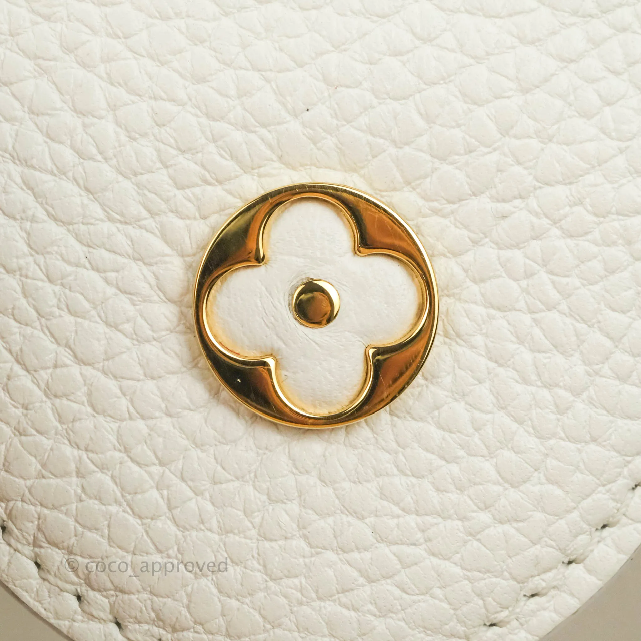 Louis Vuitton Taurillon Capucines BB Snow
