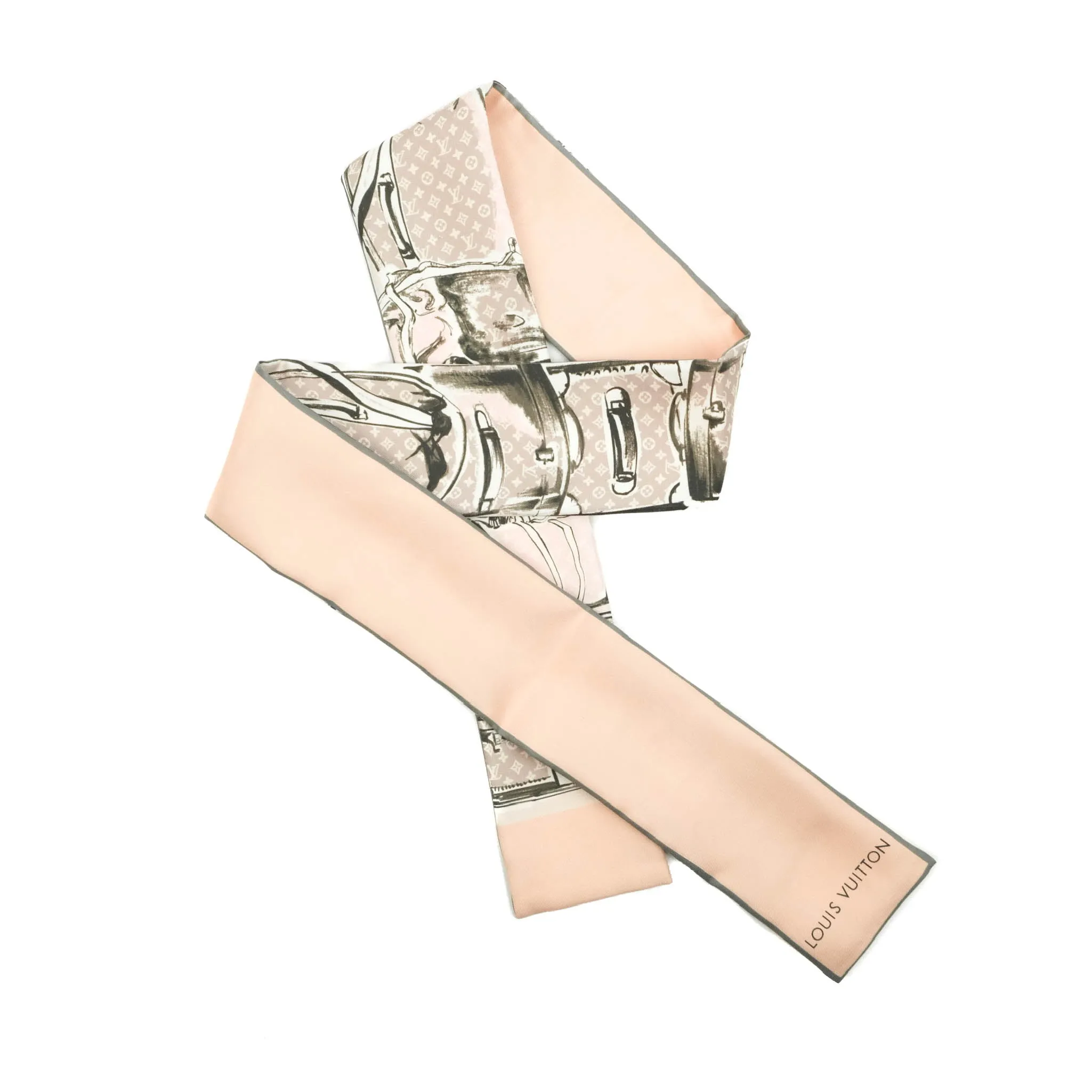 Louis Vuitton Trunks Rose Poudre Silk Twilly