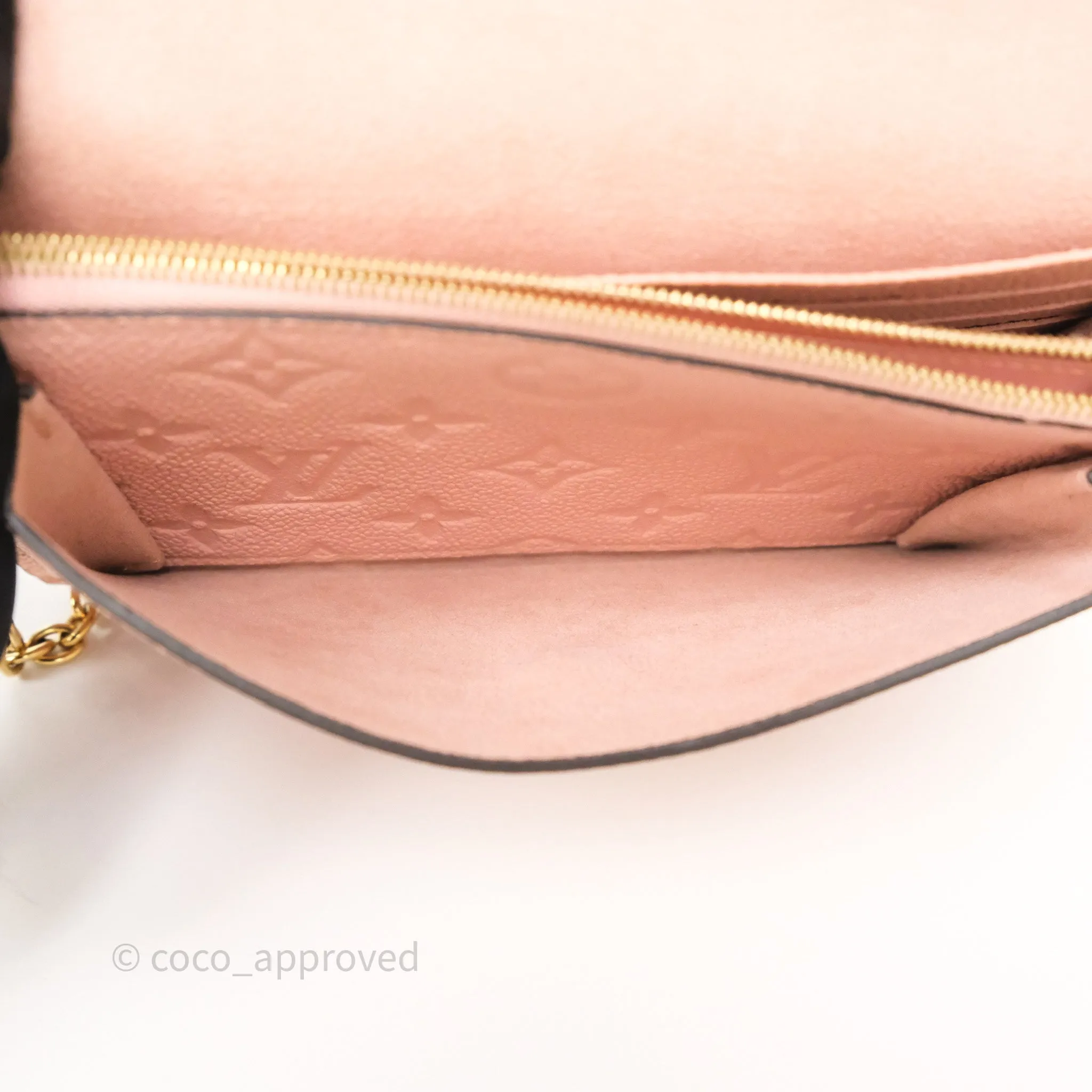 Louis Vuitton Vavin Chain Wallet Rose Poudre Empreinte Monogram