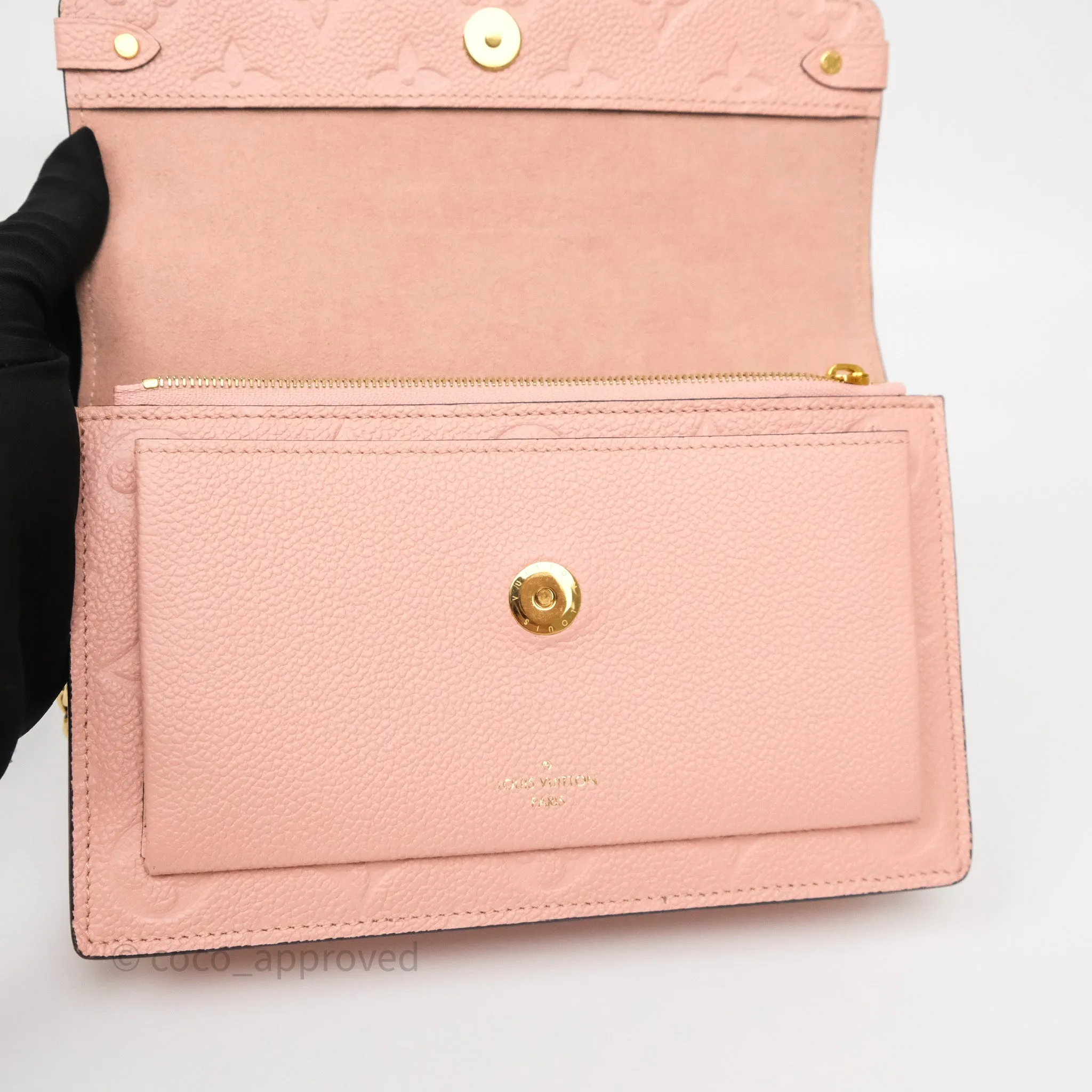 Louis Vuitton Vavin Chain Wallet Rose Poudre Empreinte Monogram