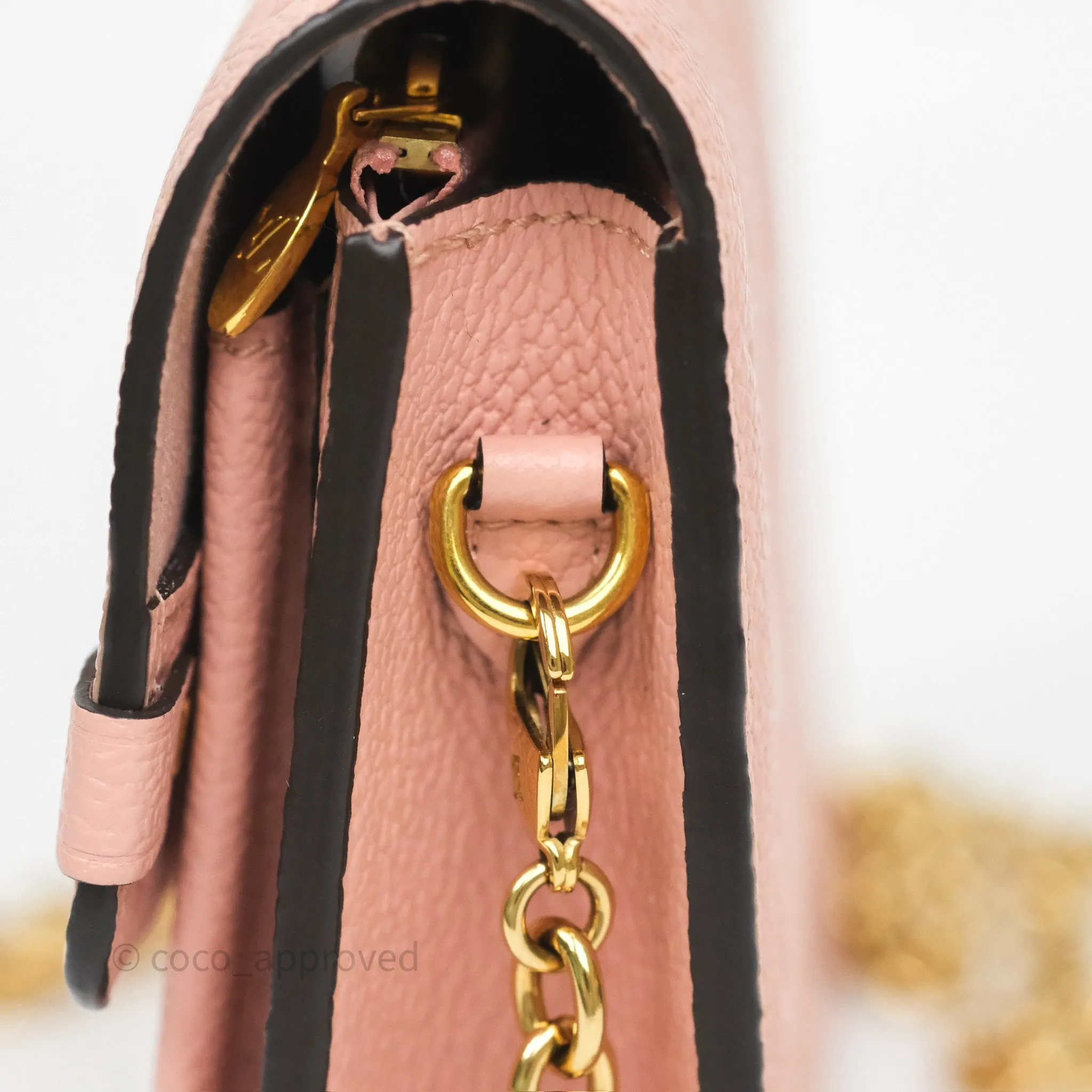 Louis Vuitton Vavin Chain Wallet Rose Poudre Empreinte Monogram