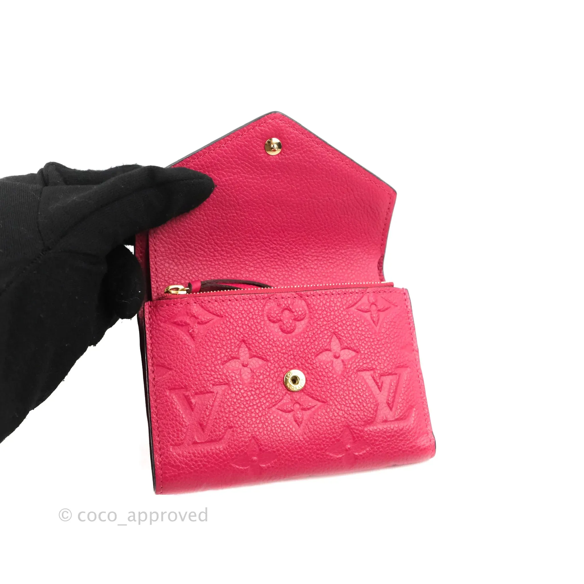 Louis Vuitton Victorine Empreinte Monogram Wallet Dark Pink