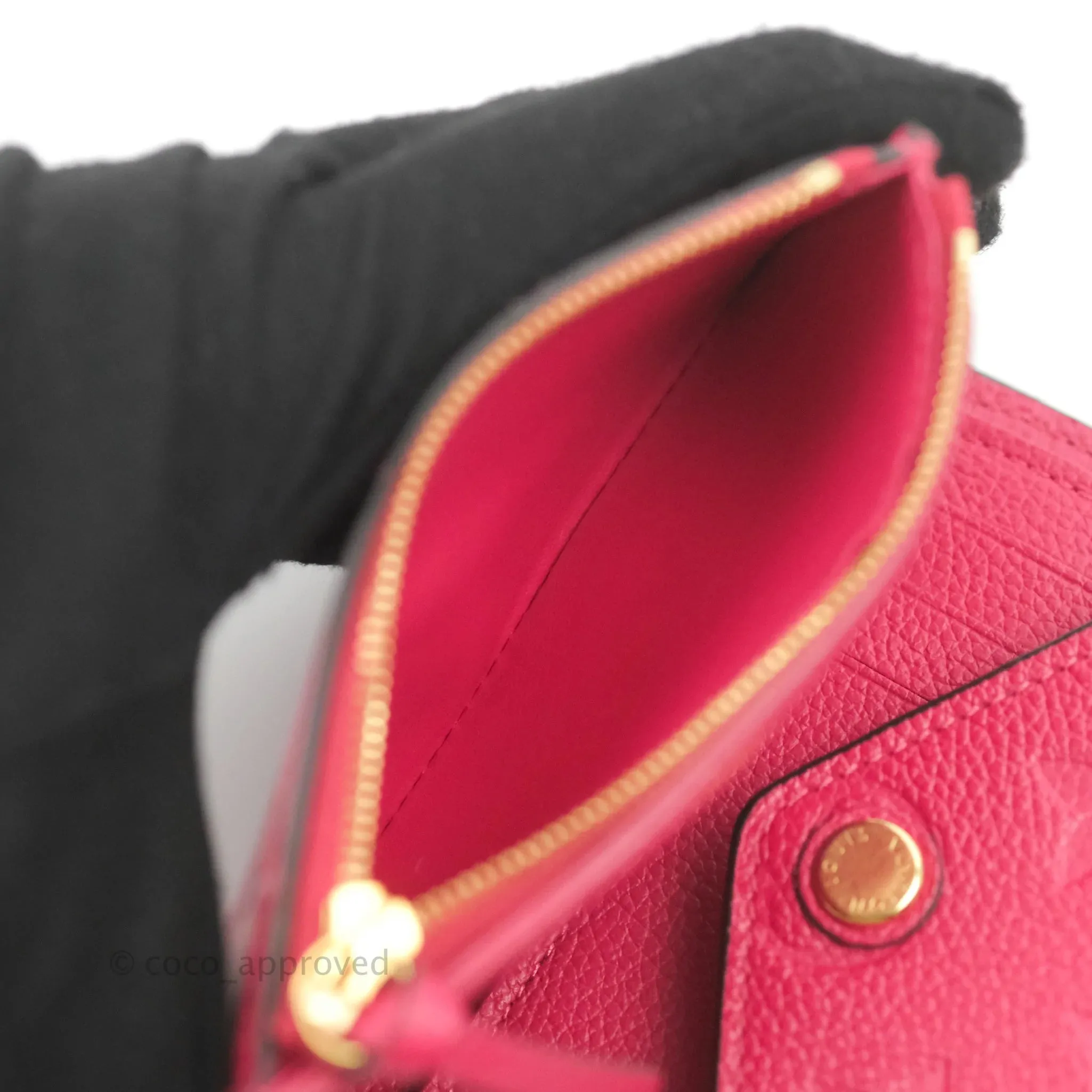 Louis Vuitton Victorine Empreinte Monogram Wallet Dark Pink