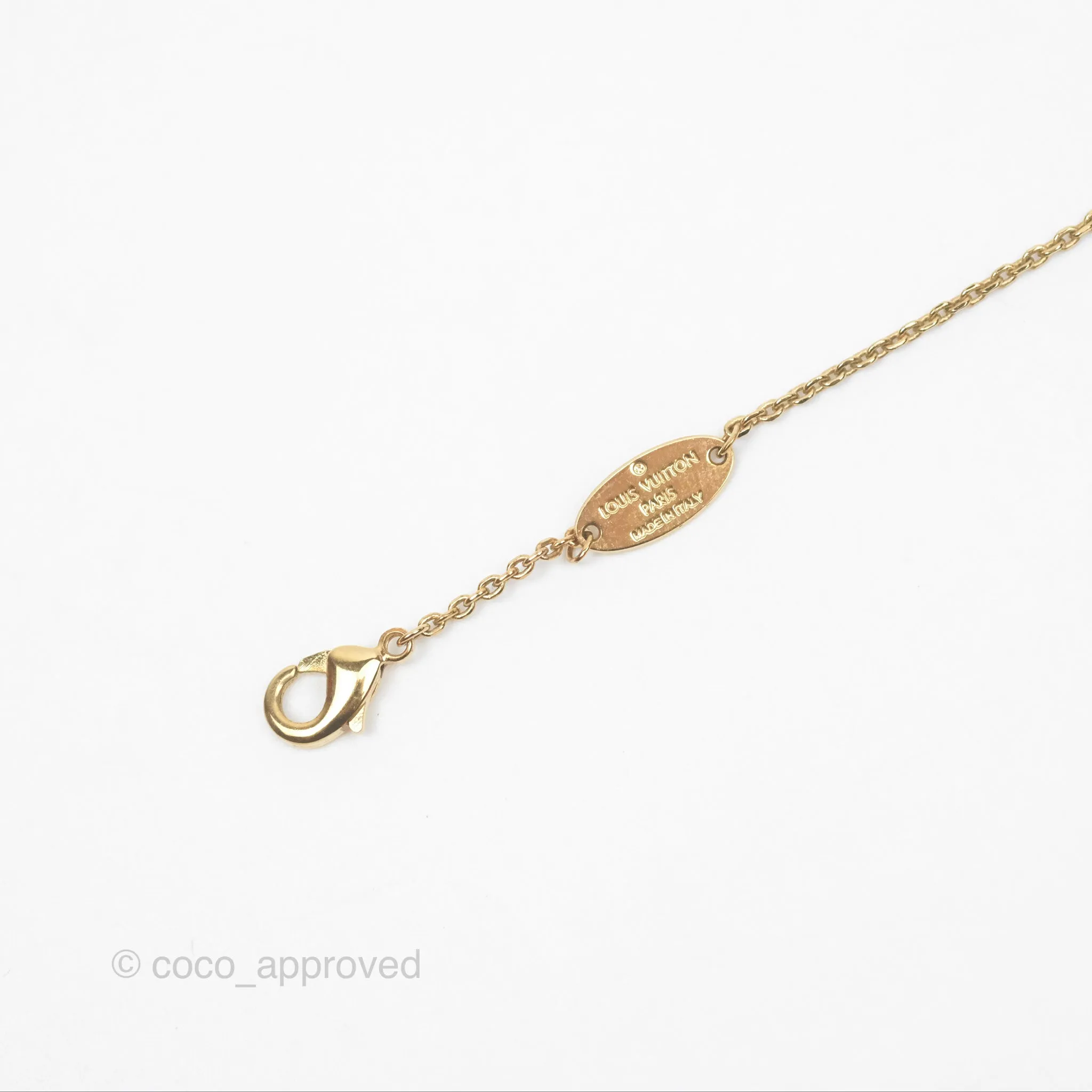 Louis Vuitton Vivienne Pearl Long Necklace Gold Tone