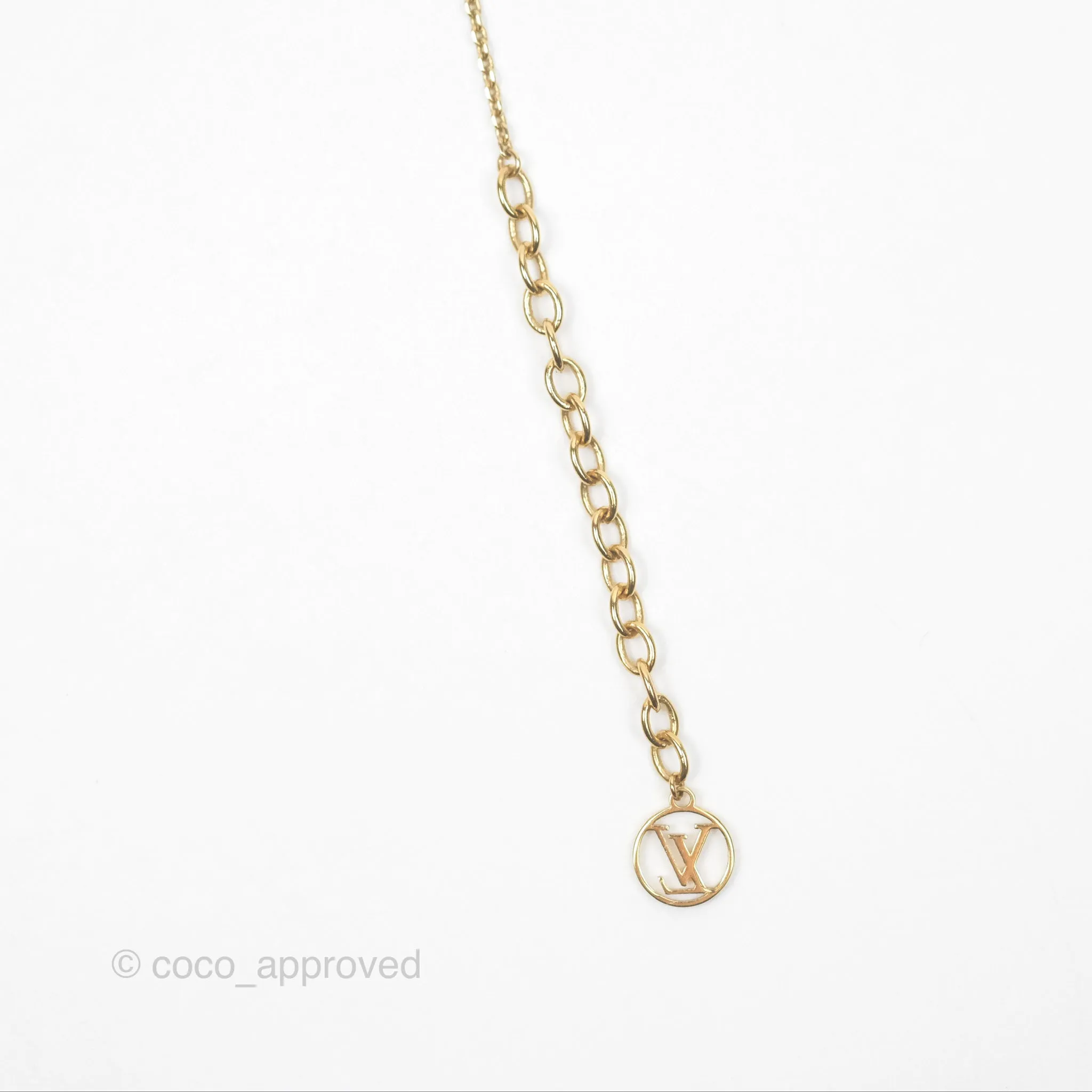 Louis Vuitton Vivienne Pearl Long Necklace Gold Tone