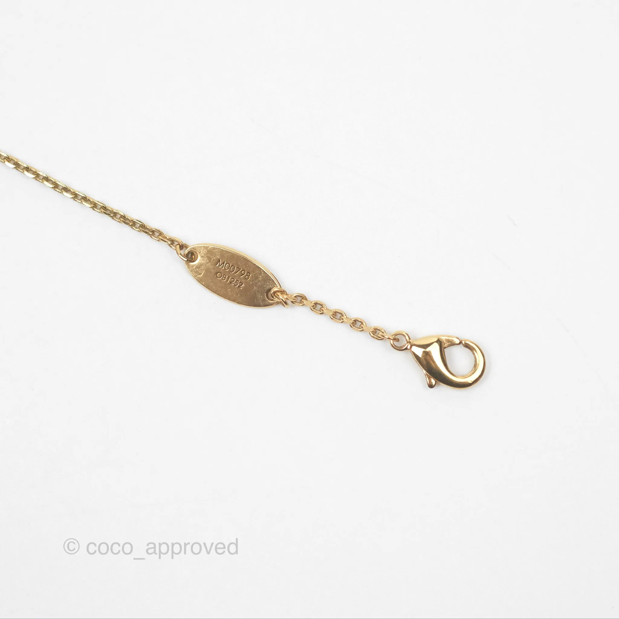 Louis Vuitton Vivienne Pearl Long Necklace Gold Tone