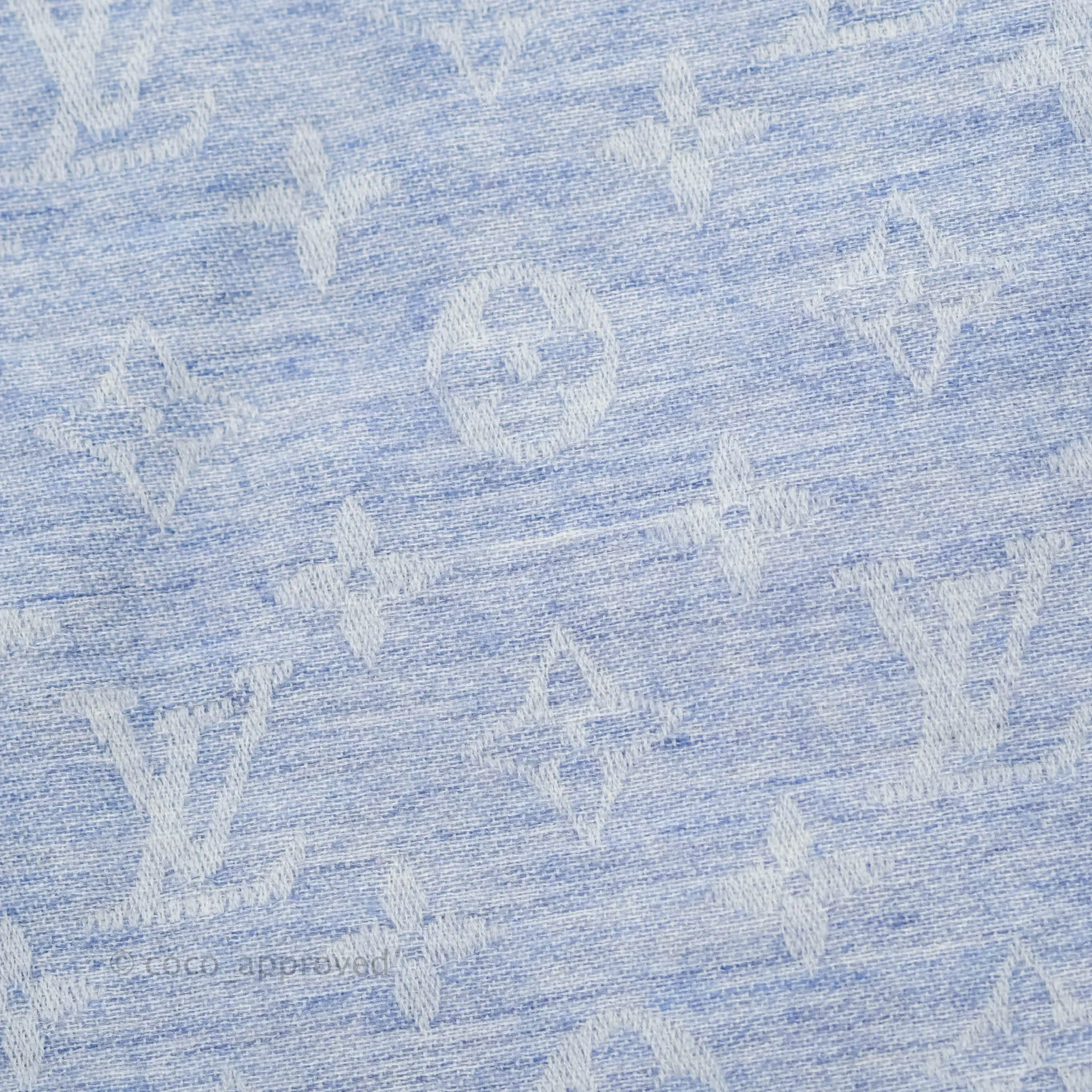 Louis Vuitton Wool Scarf Monogram Light Blue