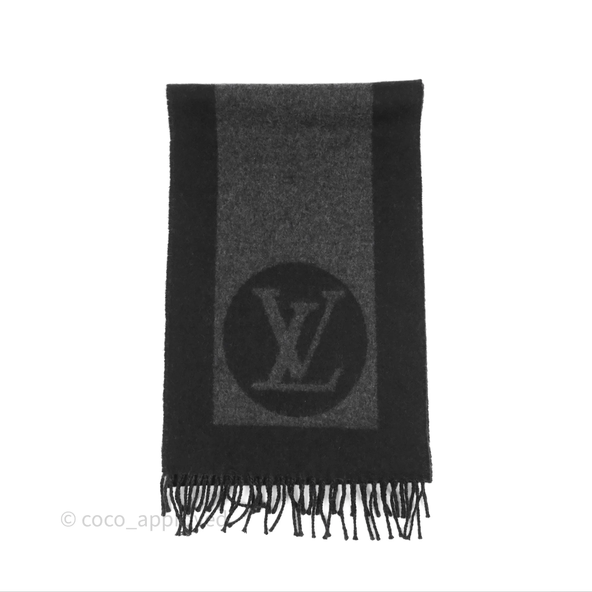 Louis Vuitton Wool Two-Tone Cardiff Scarf Black/Grey