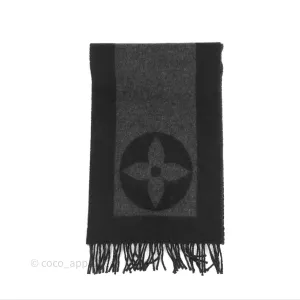 Louis Vuitton Wool Two-Tone Cardiff Scarf Black/Grey