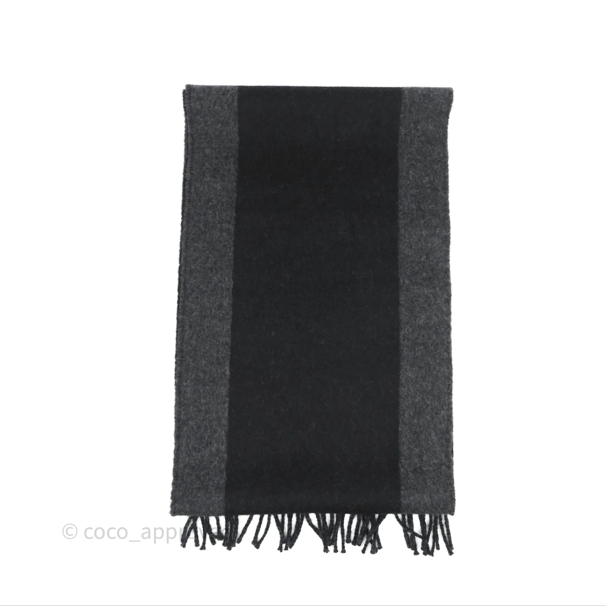 Louis Vuitton Wool Two-Tone Cardiff Scarf Black/Grey