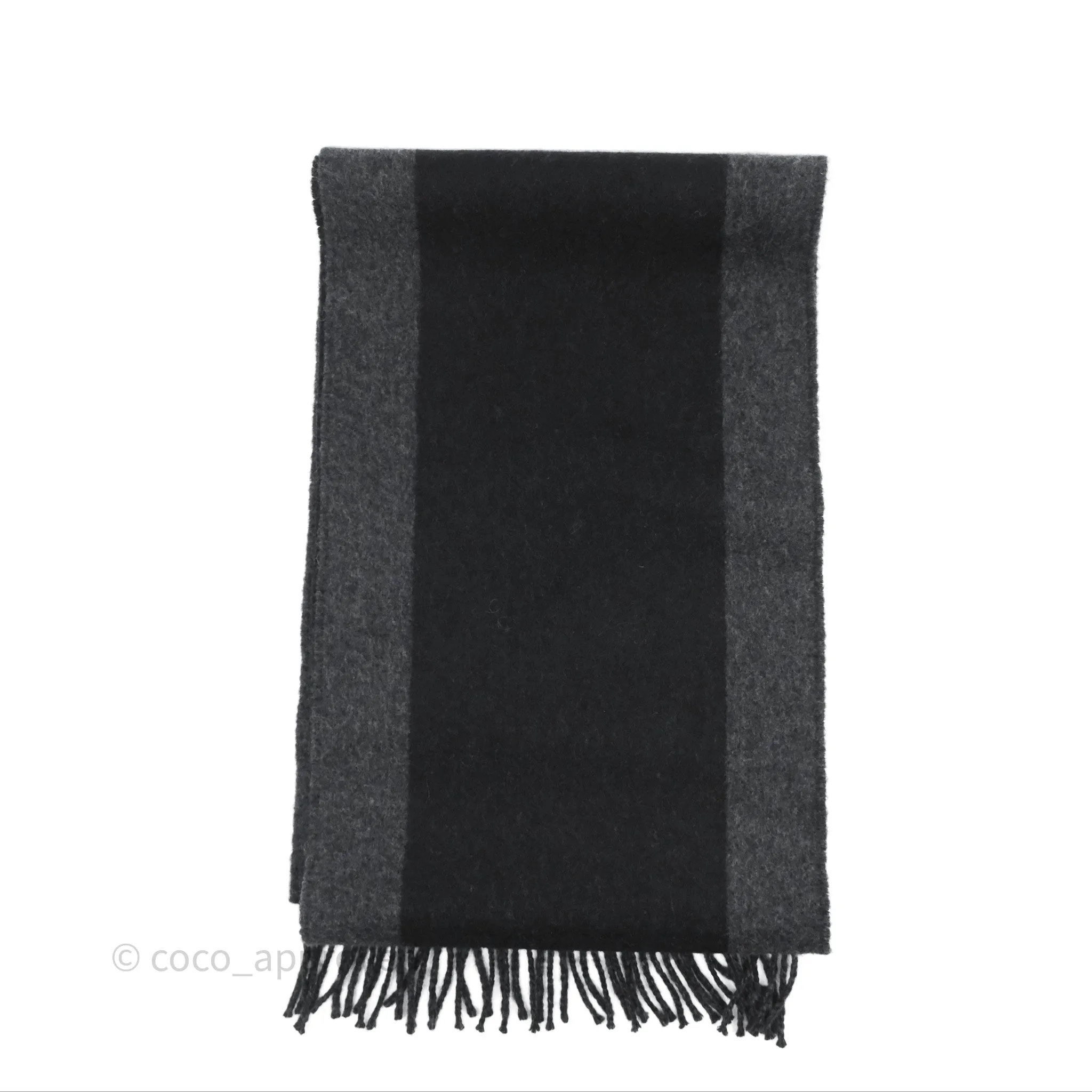 Louis Vuitton Wool Two-Tone Cardiff Scarf Black/Grey