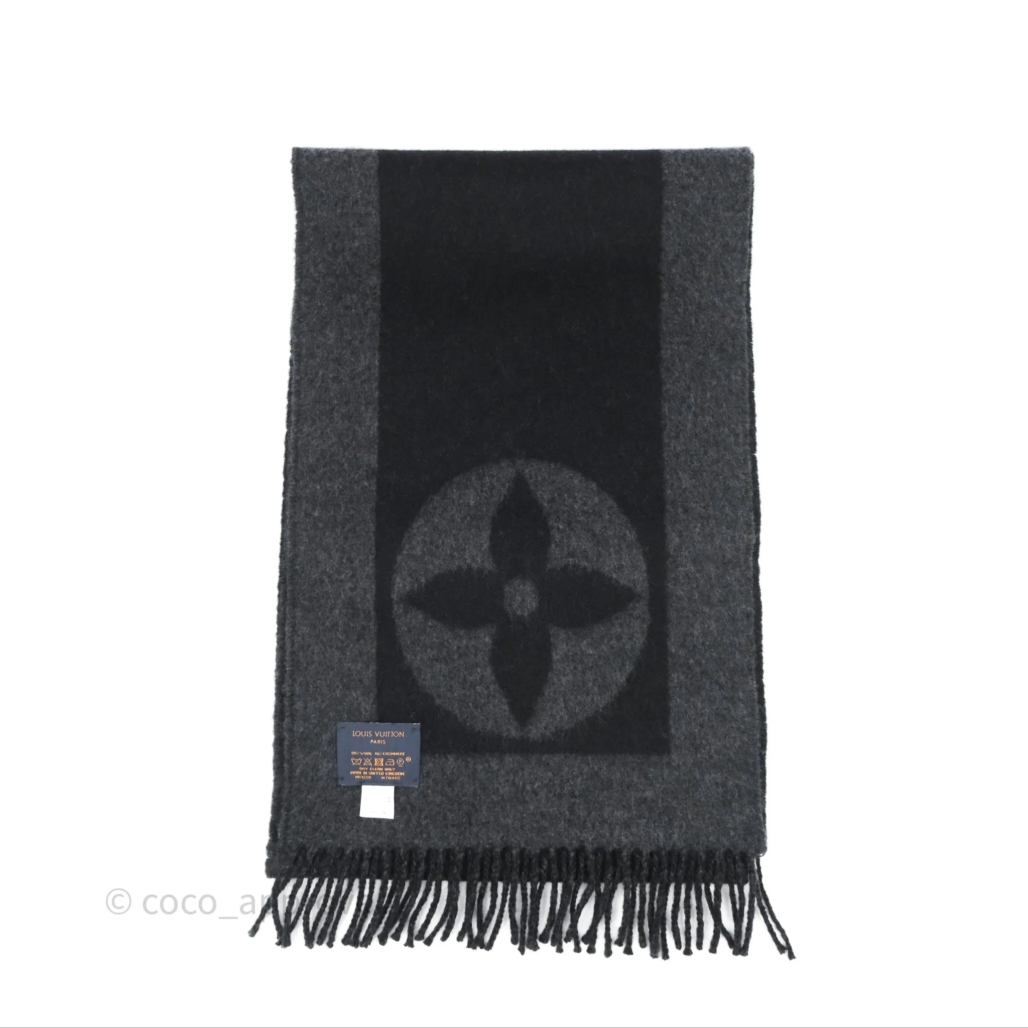 Louis Vuitton Wool Two-Tone Cardiff Scarf Black/Grey