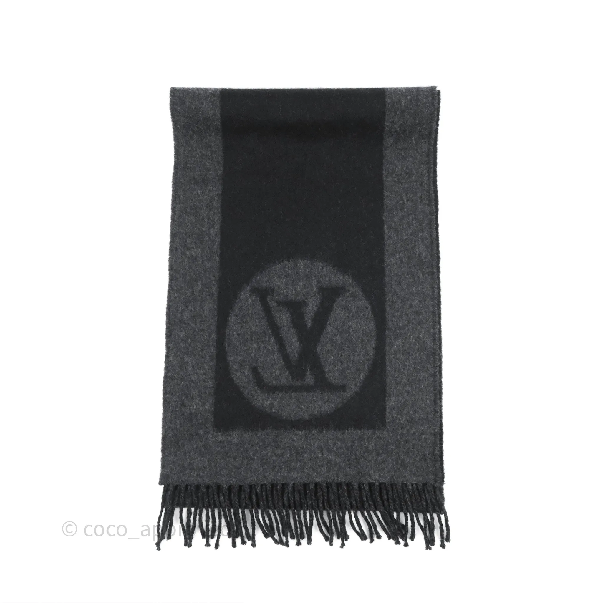 Louis Vuitton Wool Two-Tone Cardiff Scarf Black/Grey