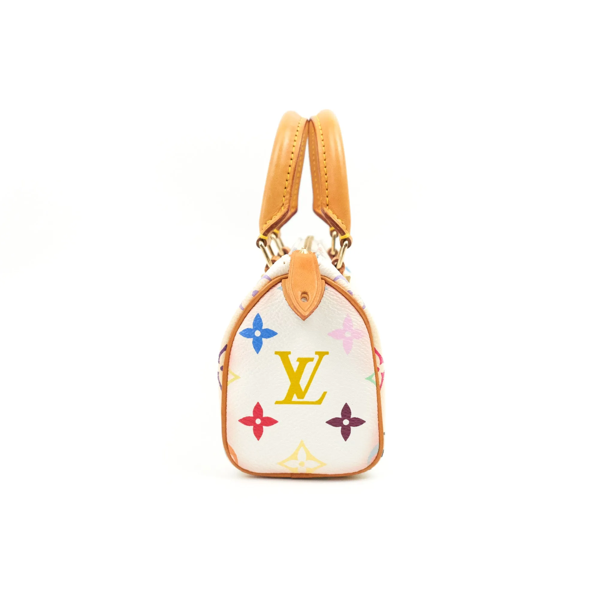 Louis Vuitton x Takashi Murakami Monogram Nano Speedy White Rainbow