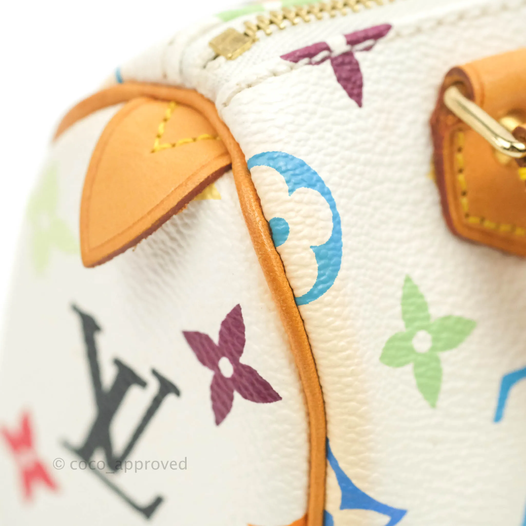 Louis Vuitton x Takashi Murakami Monogram Nano Speedy White Rainbow
