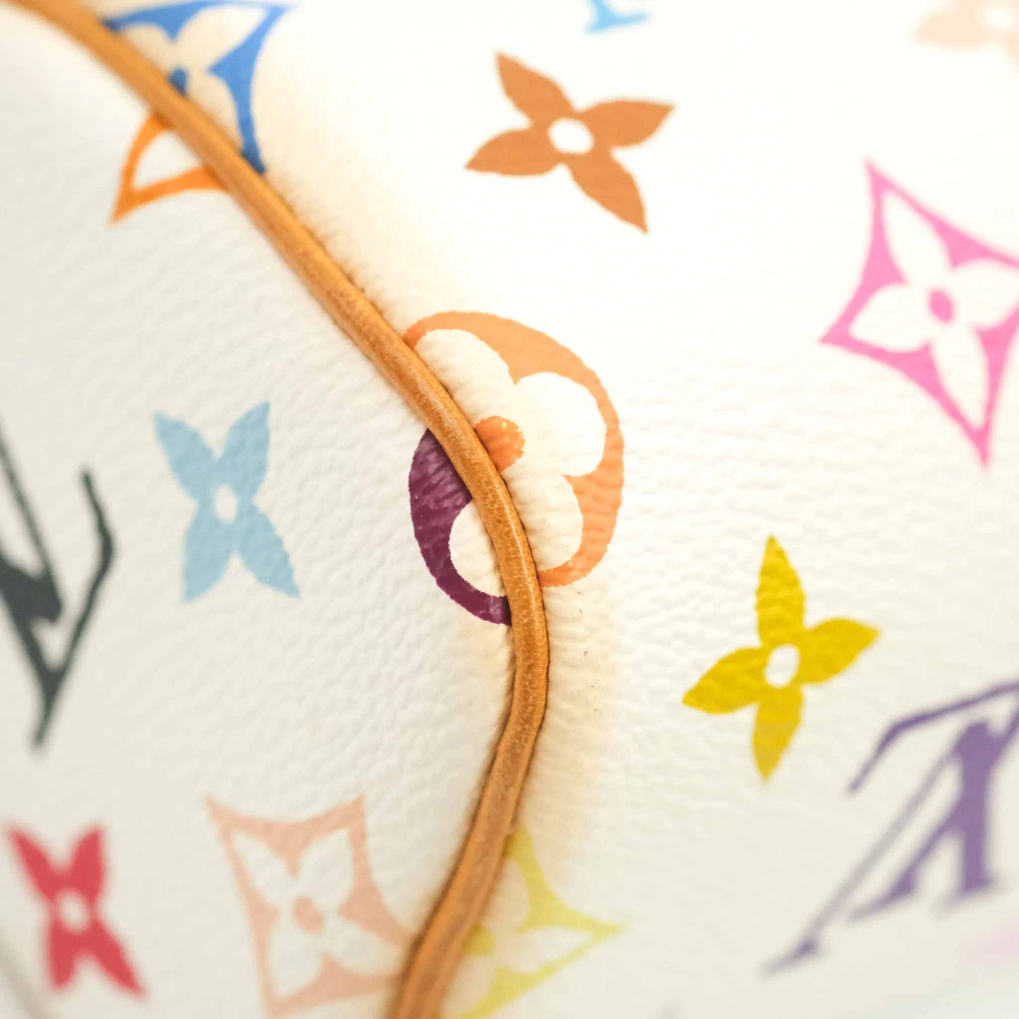 Louis Vuitton x Takashi Murakami Monogram Nano Speedy White Rainbow