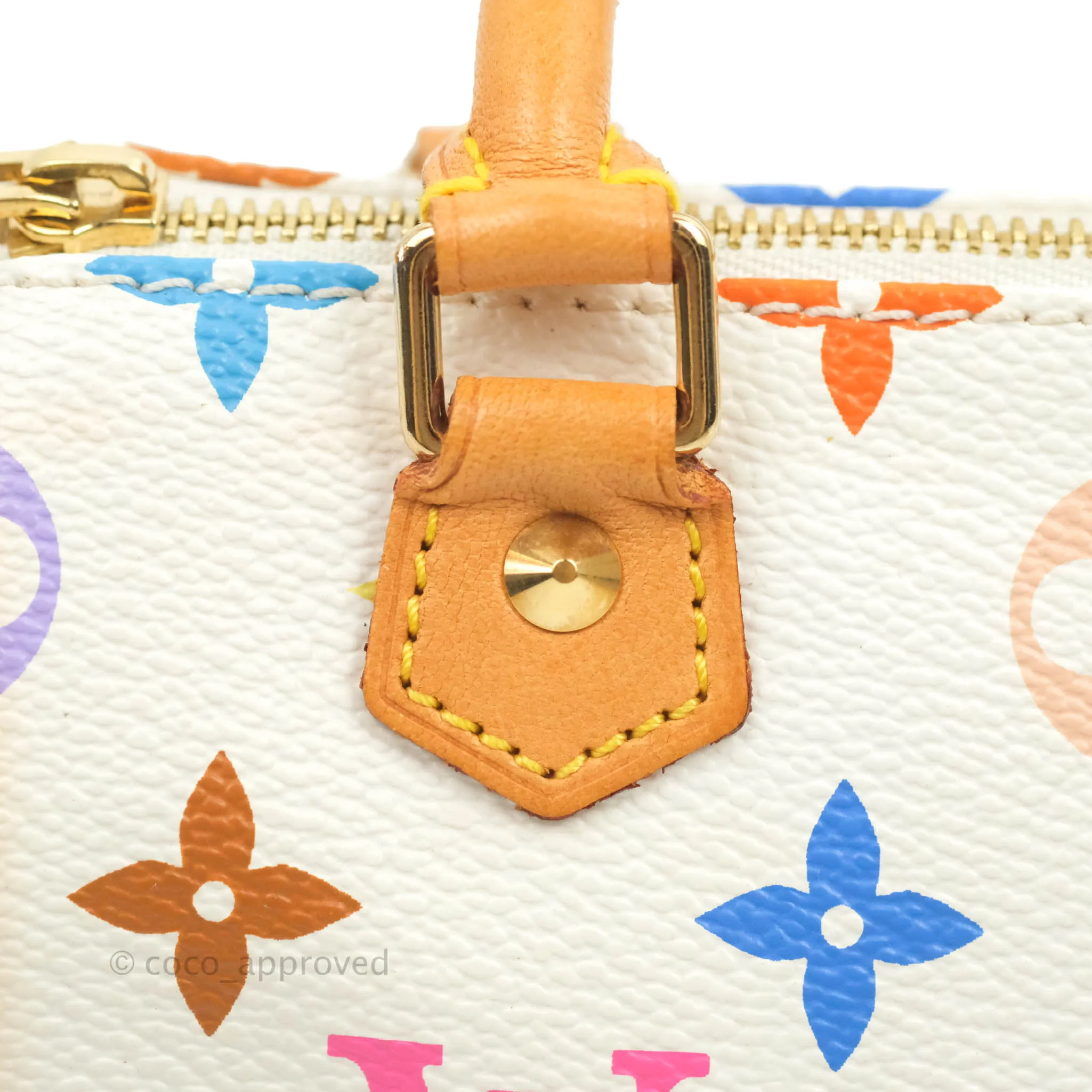 Louis Vuitton x Takashi Murakami Monogram Nano Speedy White Rainbow