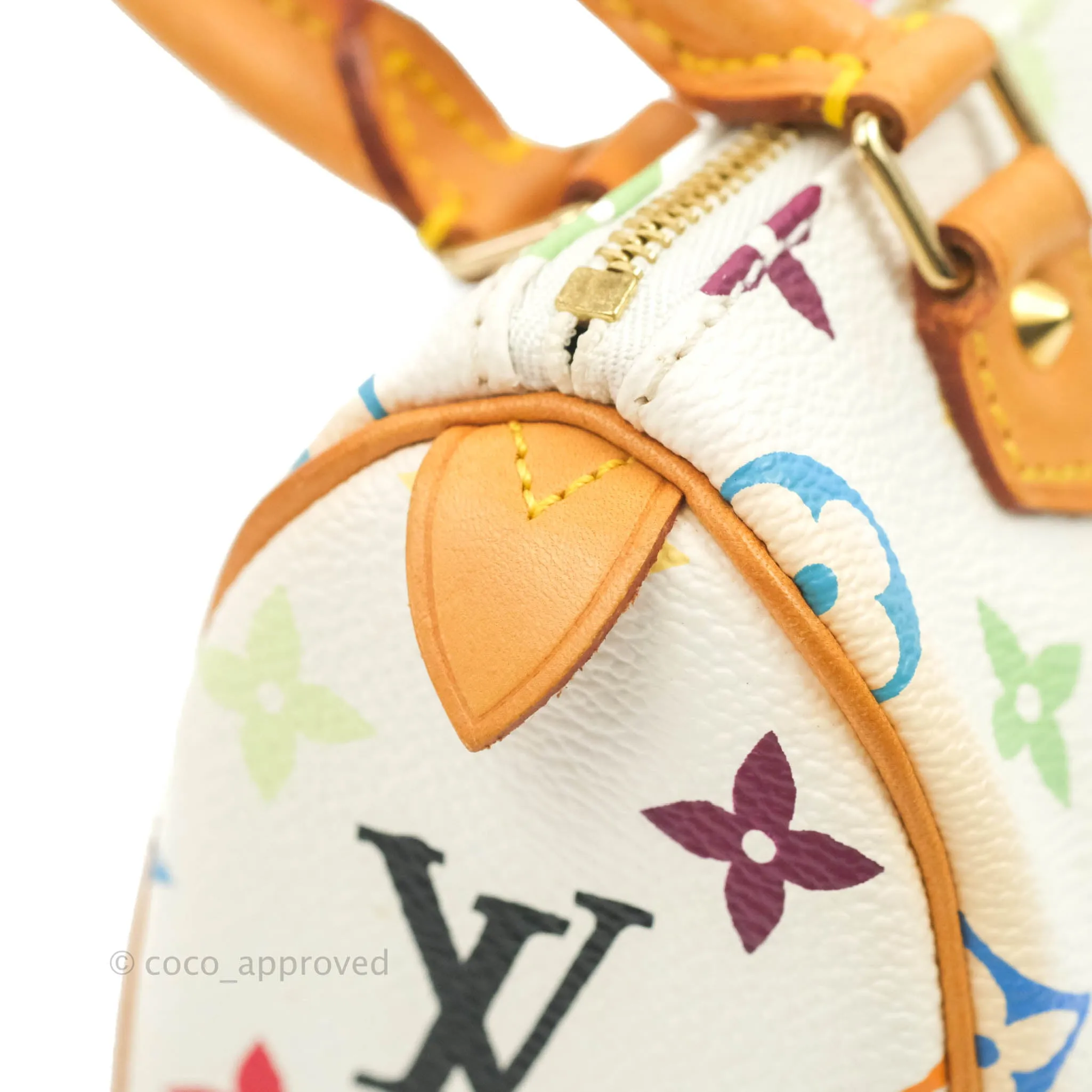 Louis Vuitton x Takashi Murakami Monogram Nano Speedy White Rainbow