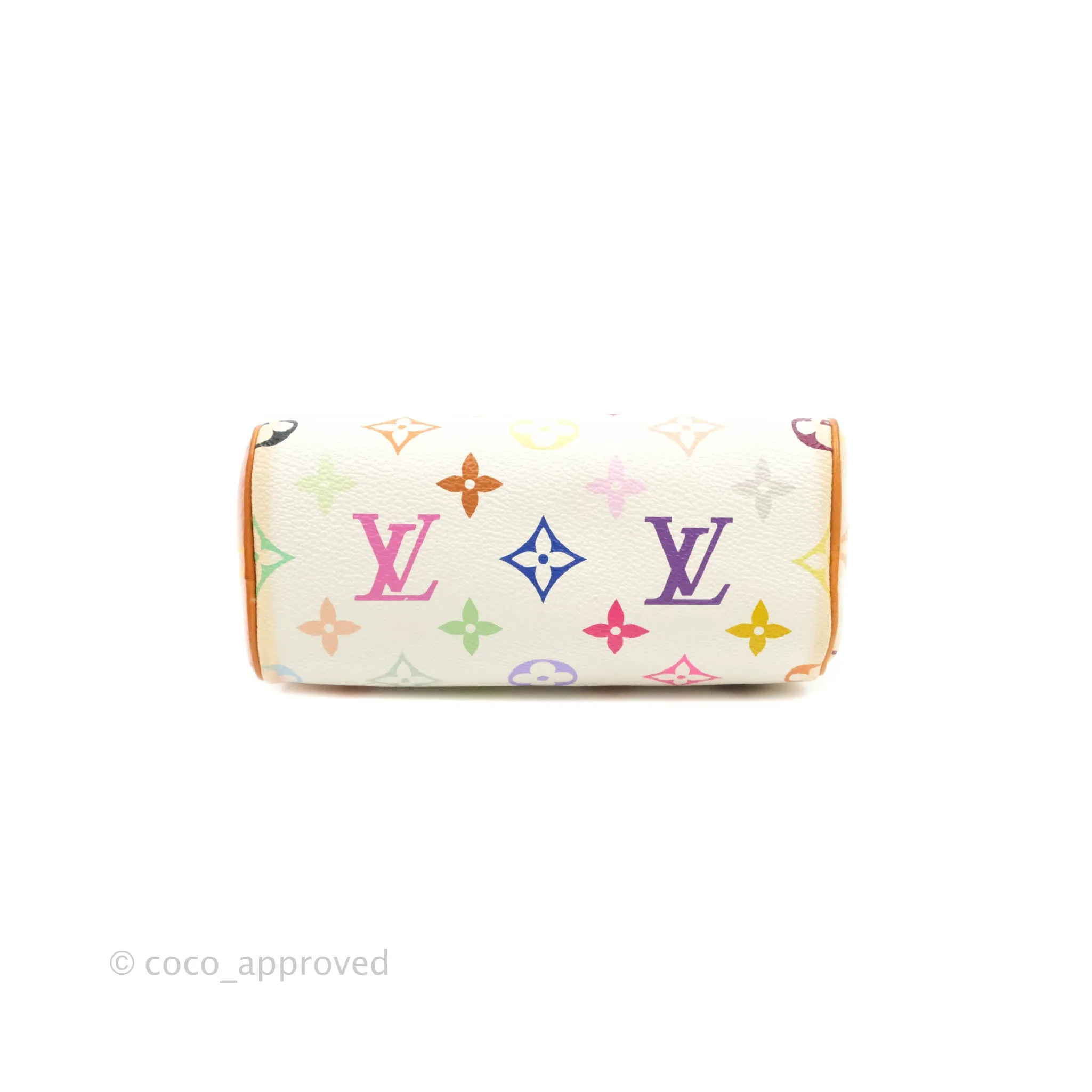 Louis Vuitton x Takashi Murakami Monogram Nano Speedy White Rainbow