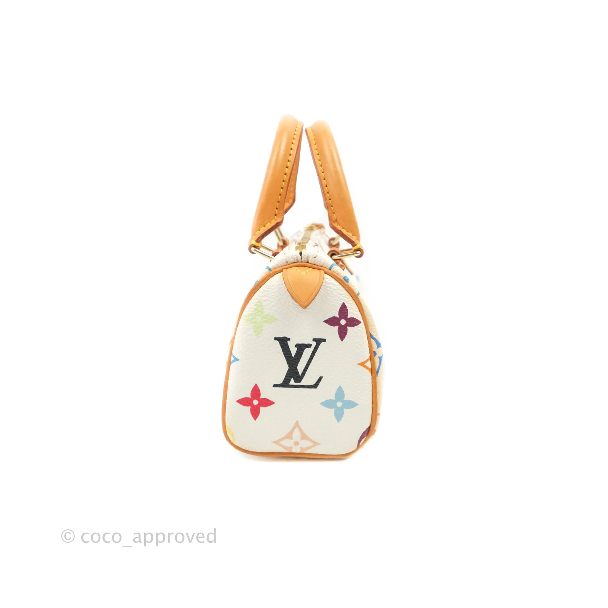 Louis Vuitton x Takashi Murakami Monogram Nano Speedy White Rainbow