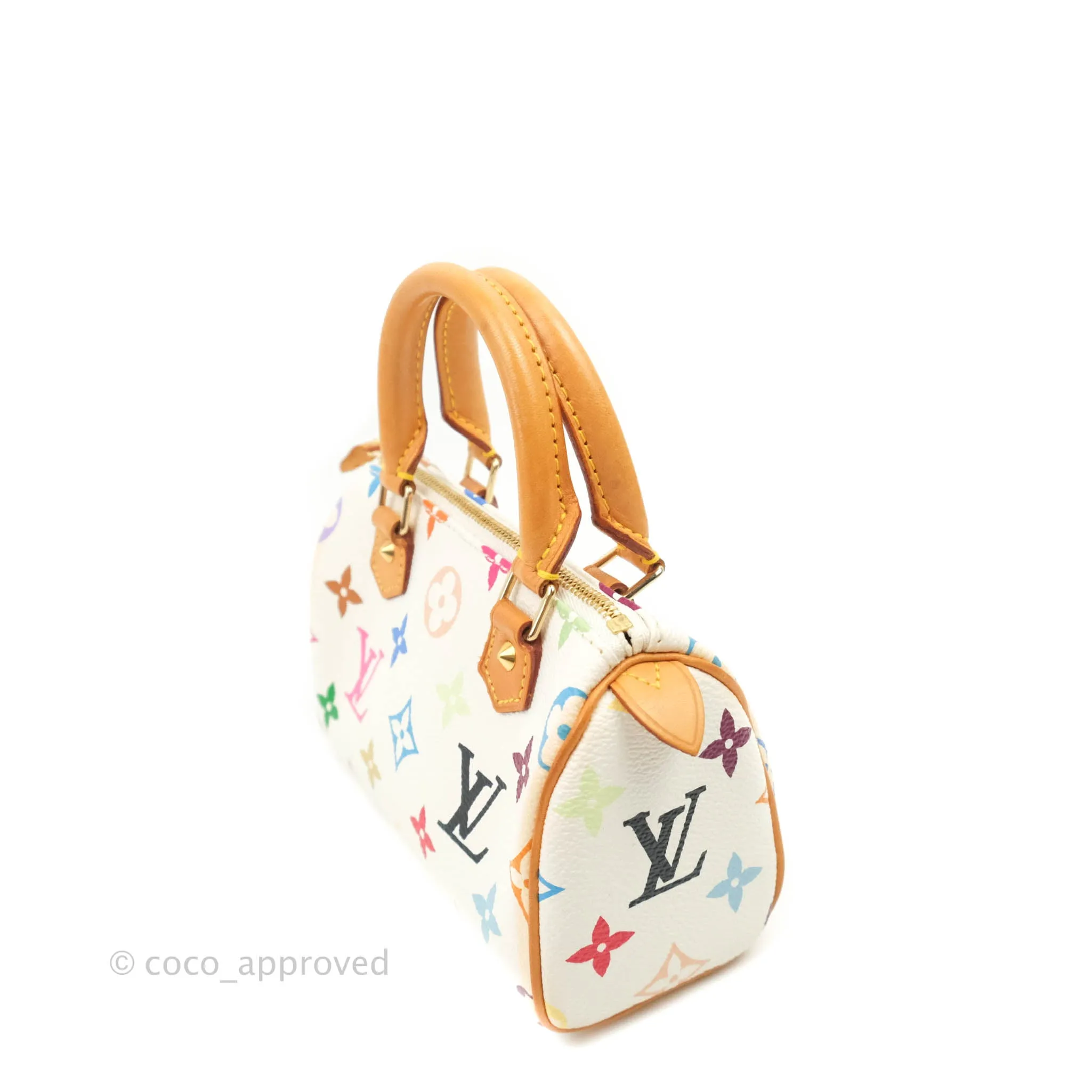 Louis Vuitton x Takashi Murakami Monogram Nano Speedy White Rainbow