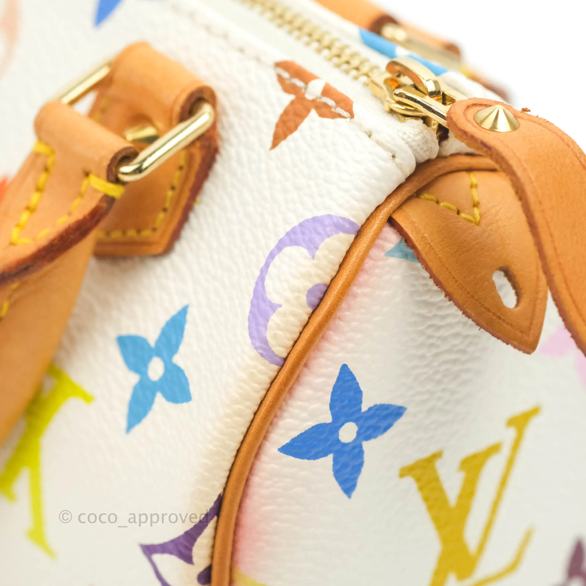 Louis Vuitton x Takashi Murakami Monogram Nano Speedy White Rainbow
