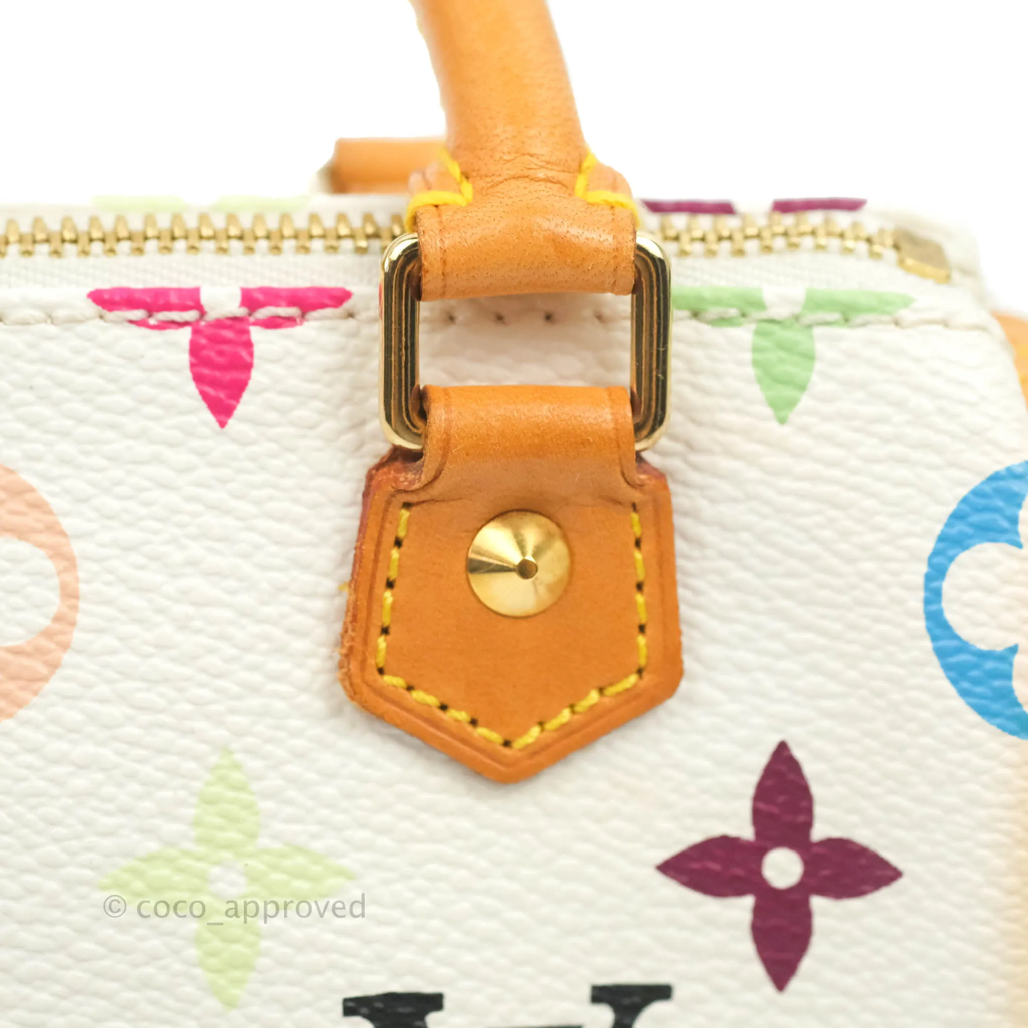 Louis Vuitton x Takashi Murakami Monogram Nano Speedy White Rainbow